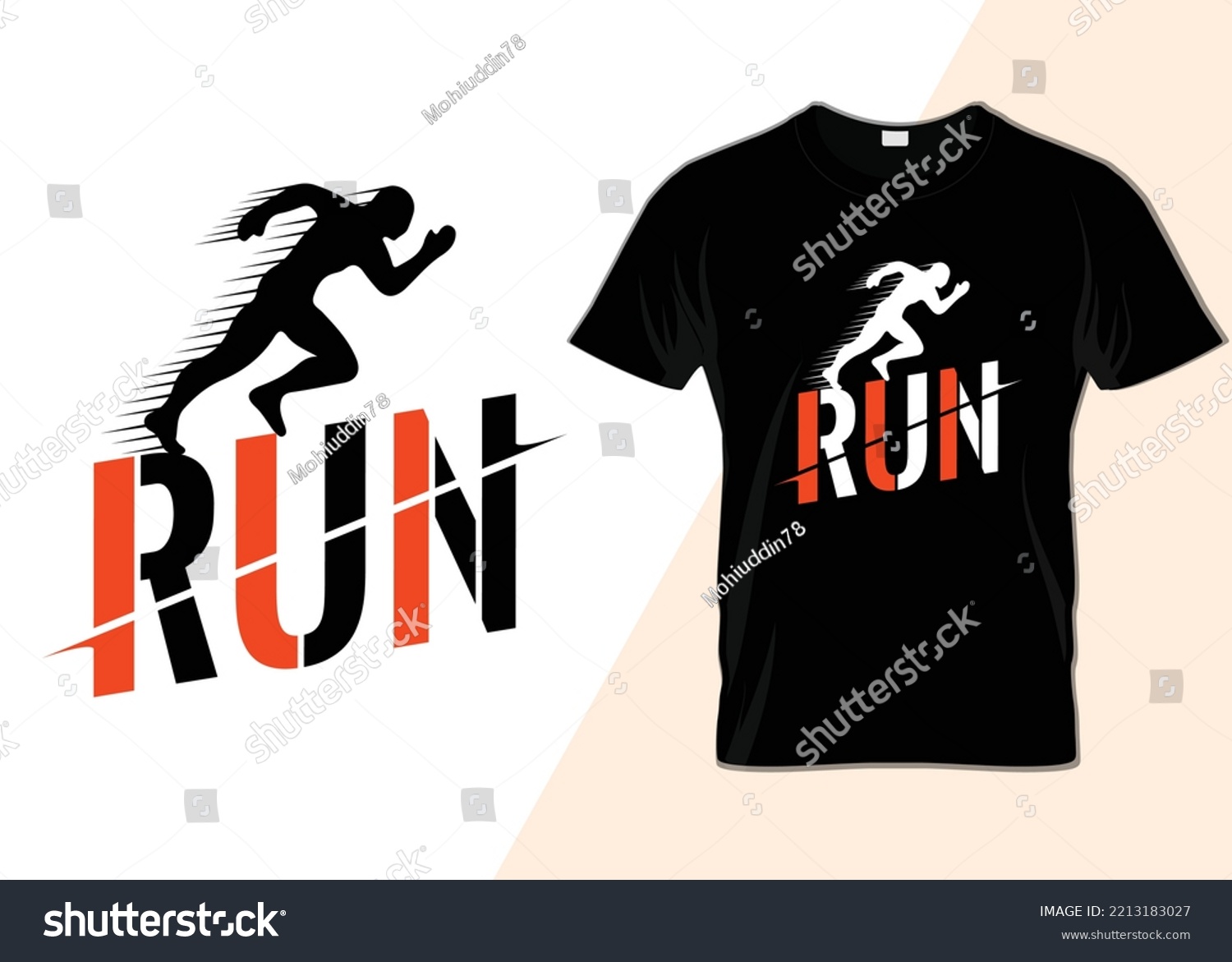 SVG of Run Typography trendy t-shirt design svg