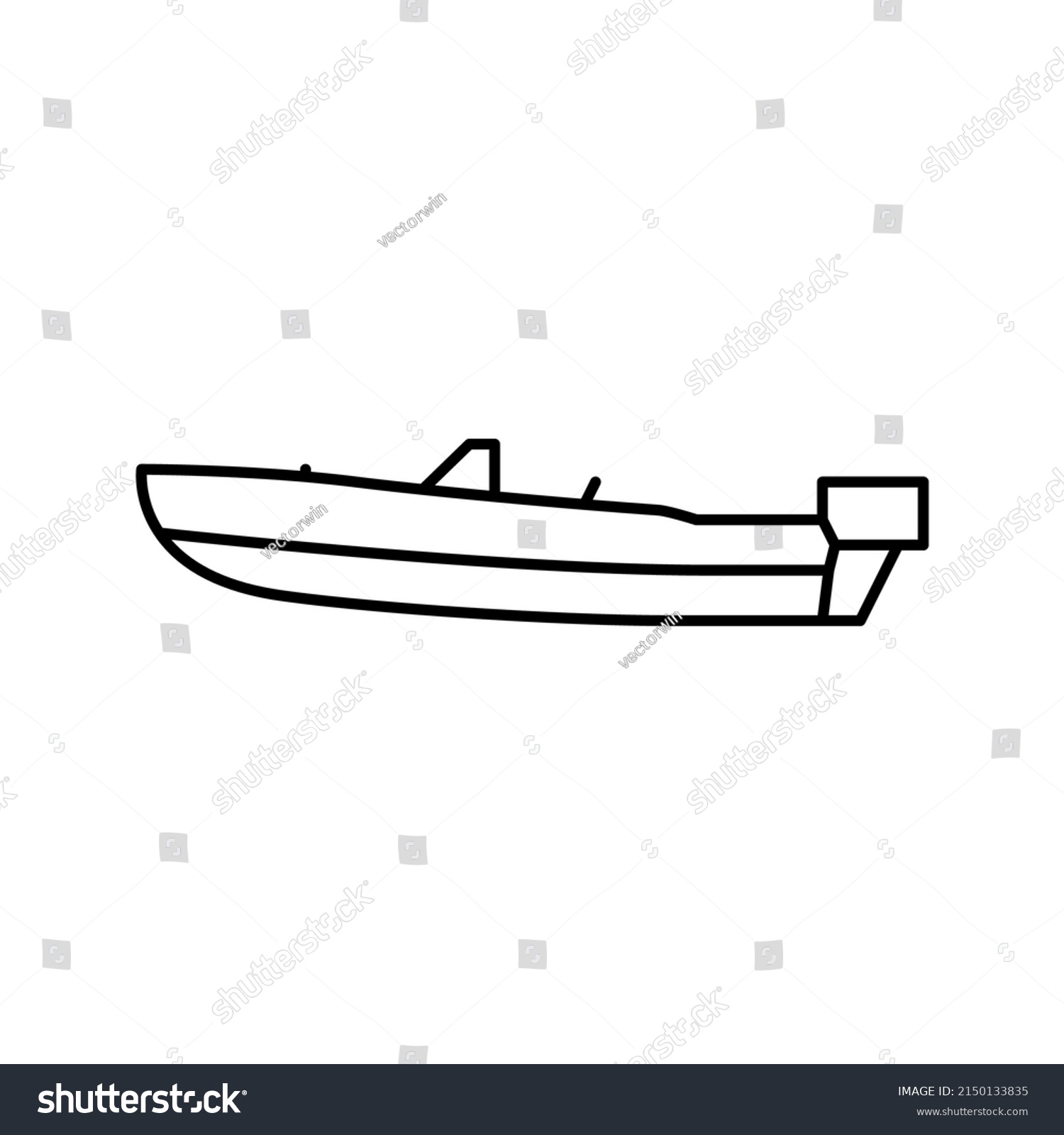 SVG of runabout boat line icon vector. runabout boat sign. isolated contour symbol black illustration svg