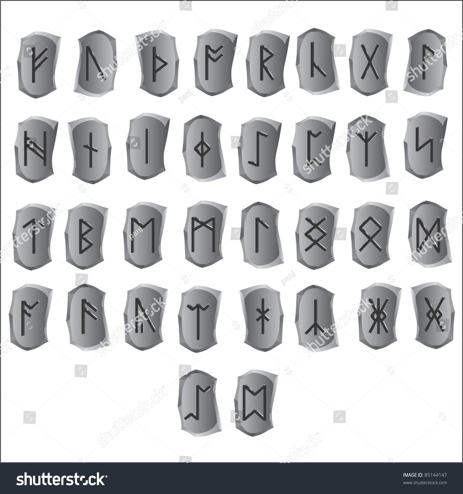 Rune Alphabet Writing Stock Vector 85144147 - Shutterstock