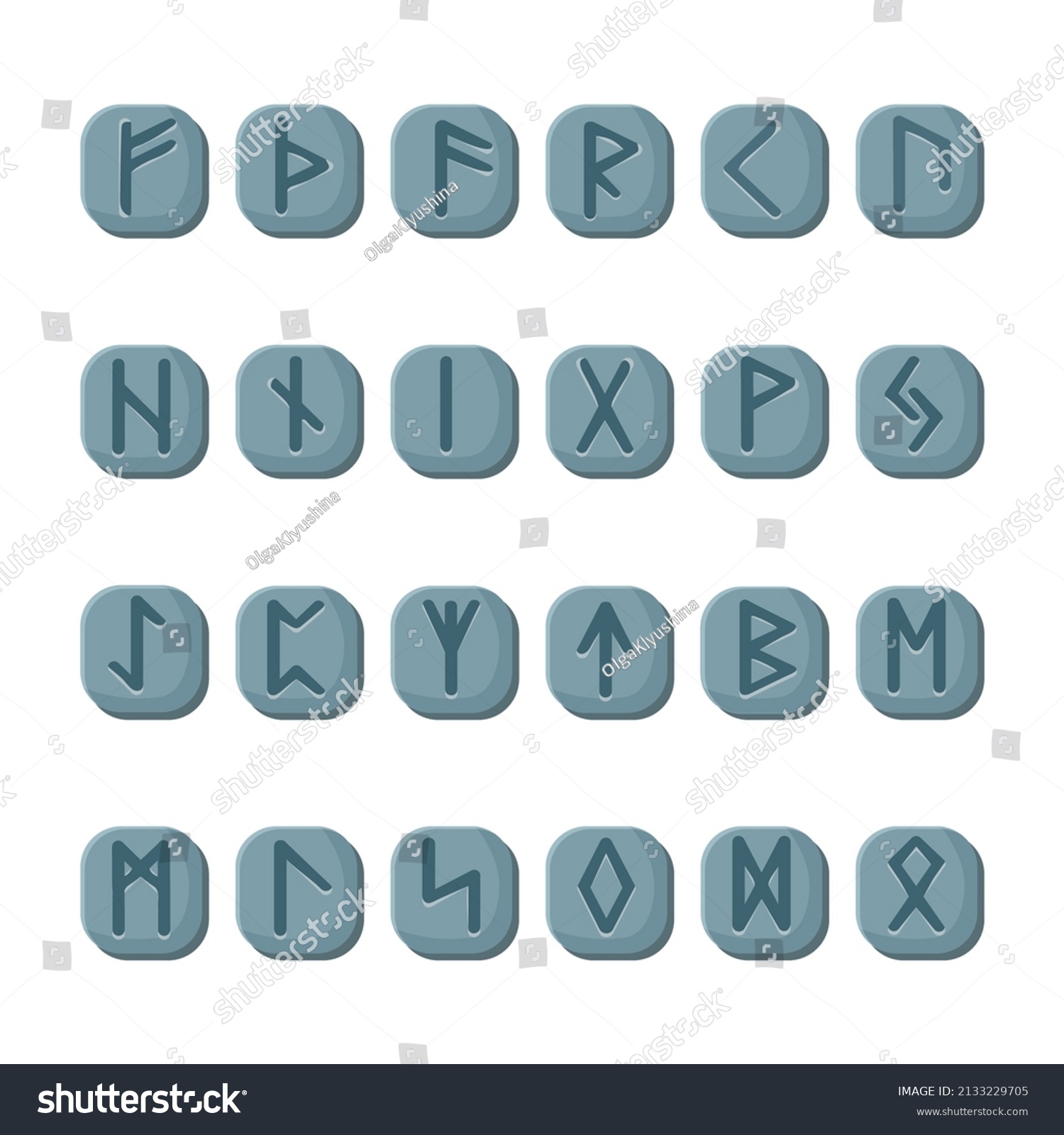 Runes Set Rune Alphabet Futhark Writing Stock Vector (Royalty Free ...