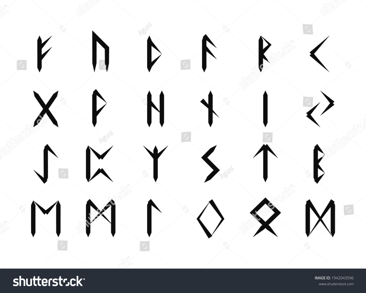 Runic Alphabet Old Futhark Vector Icons Stock Vector (Royalty Free ...