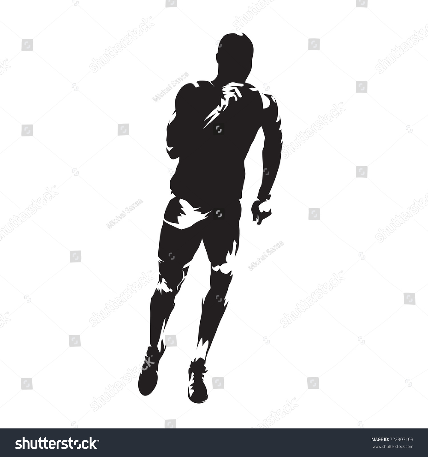 Runner Isolated Vector Silhouette Front View Stock Vector (Royalty Free ...