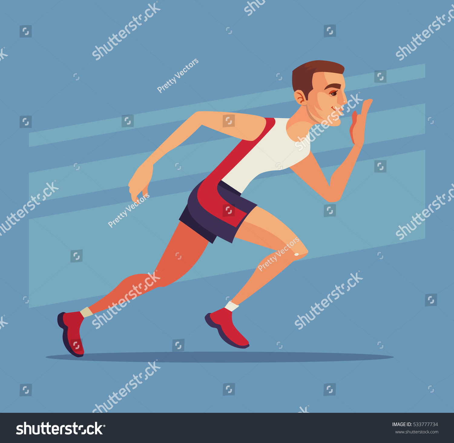 Runner Sport Man Character Run Fast Stock Vector 533777734 - Shutterstock