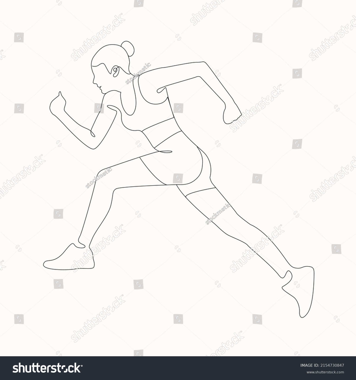 Runner Woman Continuous Line Art Drawing Stock Vector (Royalty Free ...