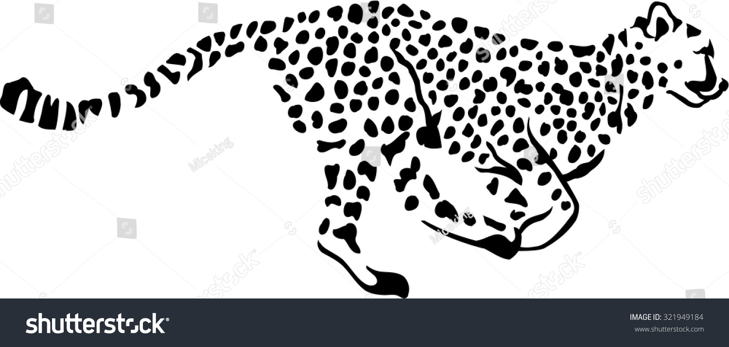 Running Leopard Gepard Stock Vector Illustration 321949184 : Shutterstock