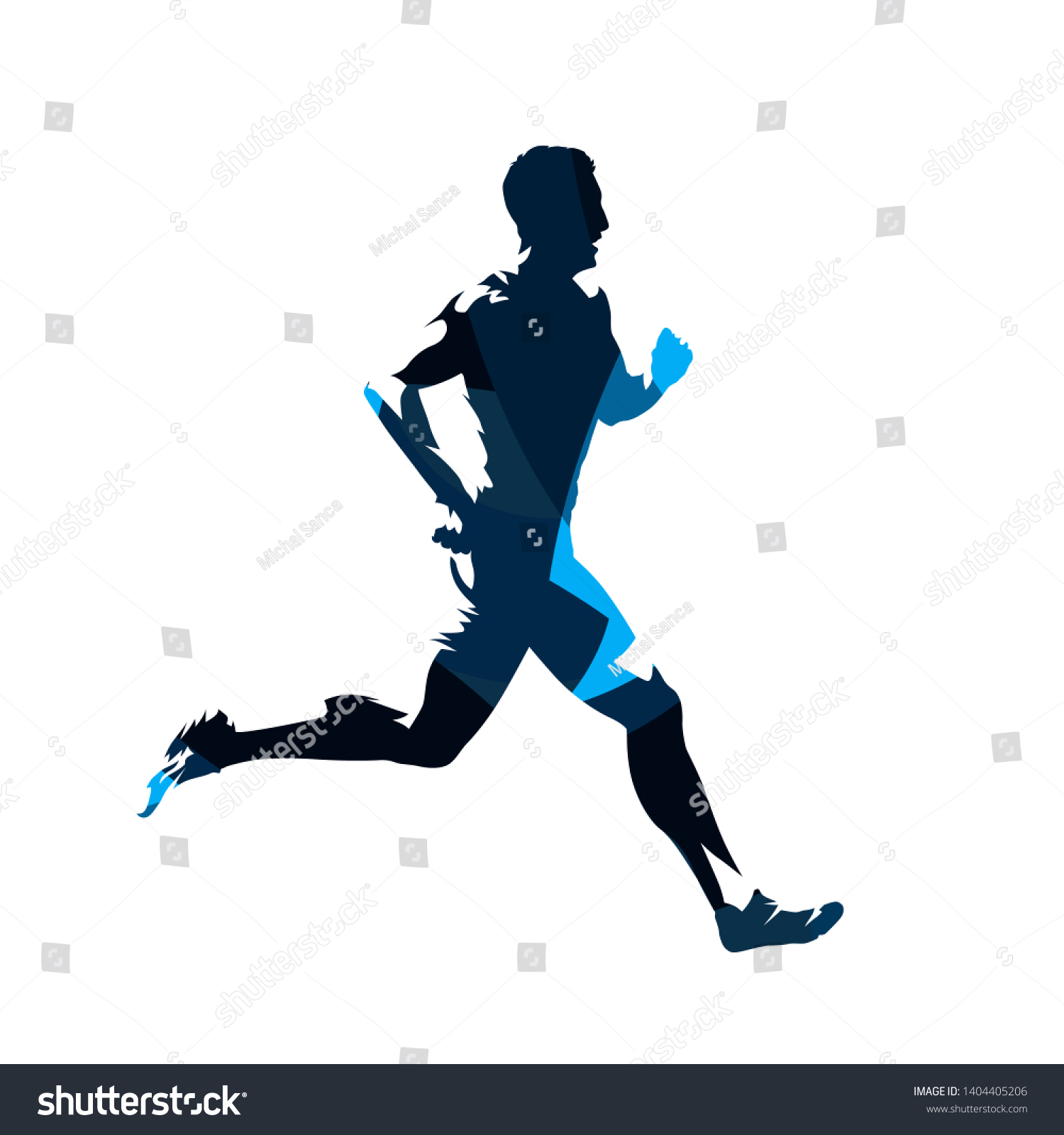 Running Man Abstract Blue Vector Silhouette Stock Vector (Royalty Free ...