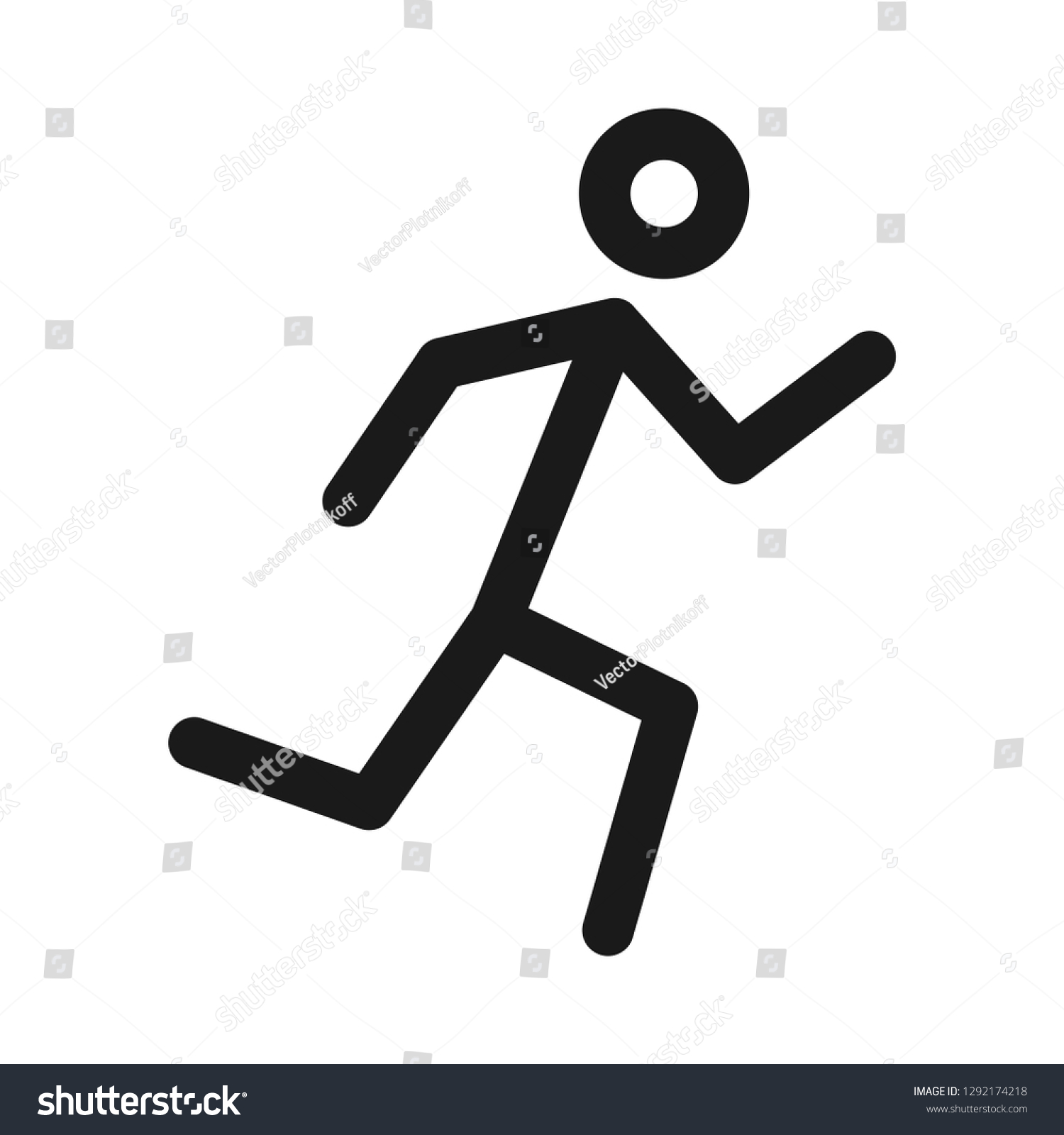 Running Man Icon Line Silhouette Concept Stock Vector (Royalty Free ...