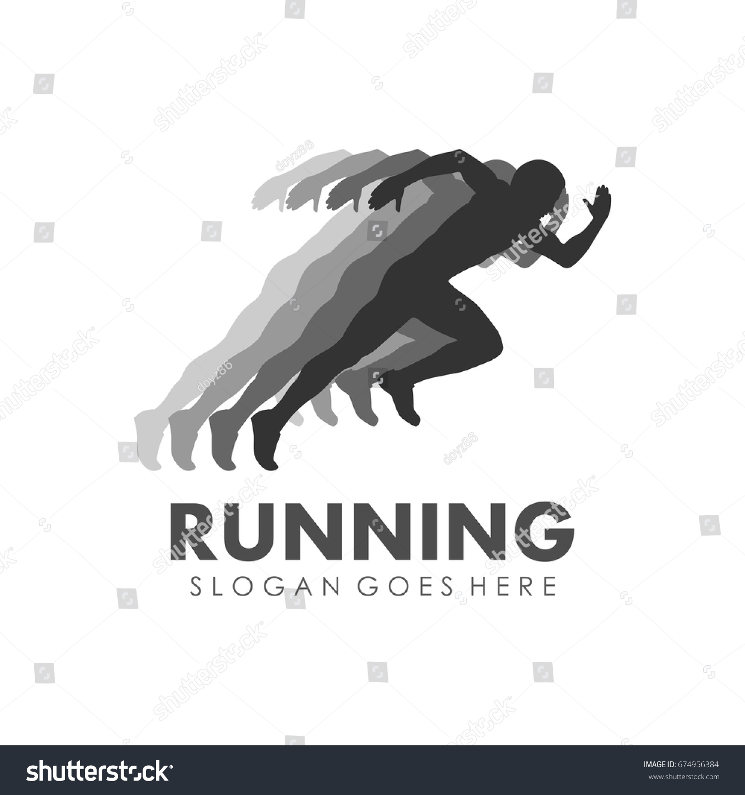 Running Man Jogging Marathon Logo Template Stock Vector 674956384 ...