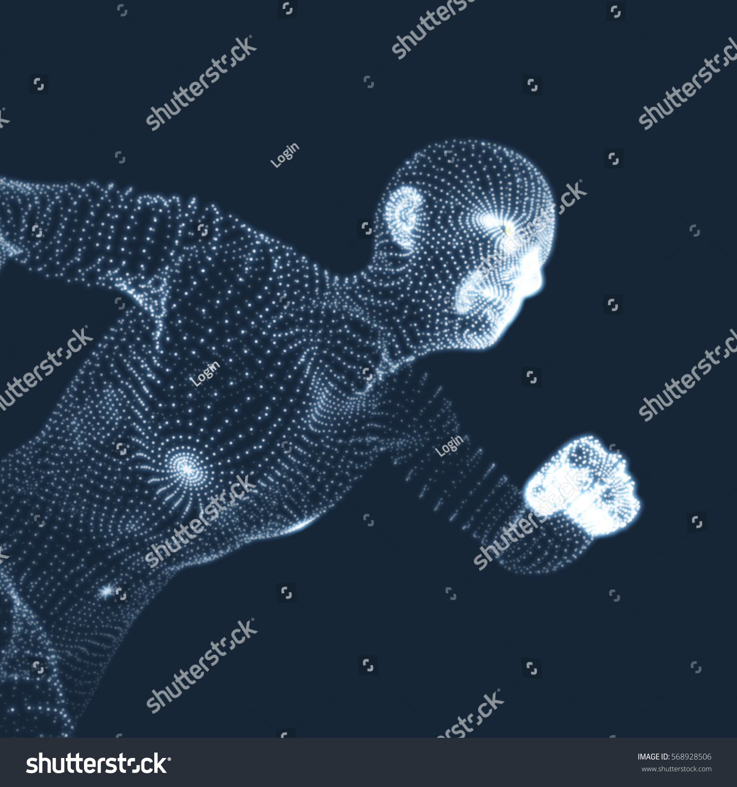 Running Man Vector Graphics Composed Particles Stock Vector (Royalty ...