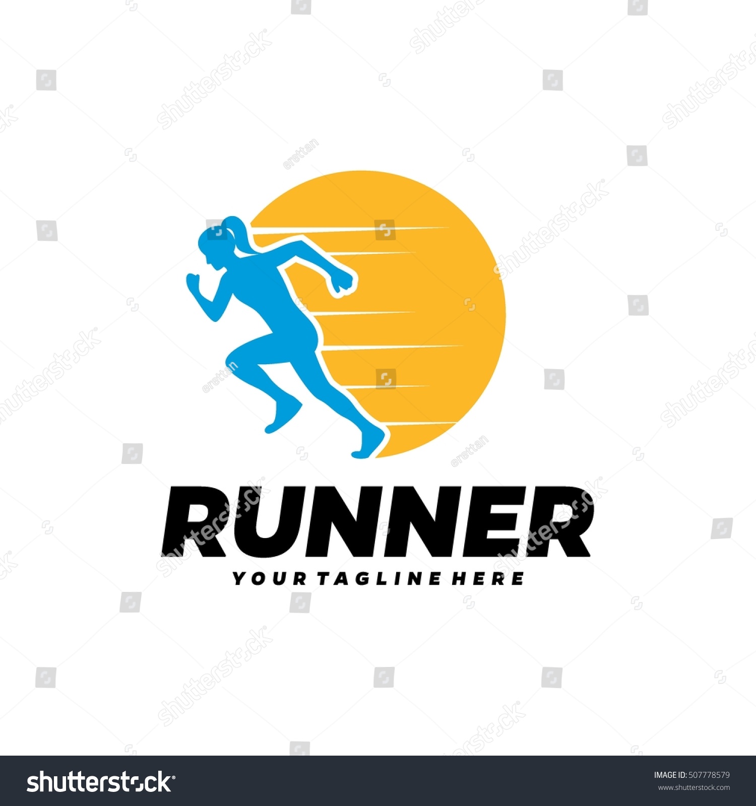 Running, Marathon Logo Design Template Stock Vector Illustration ...