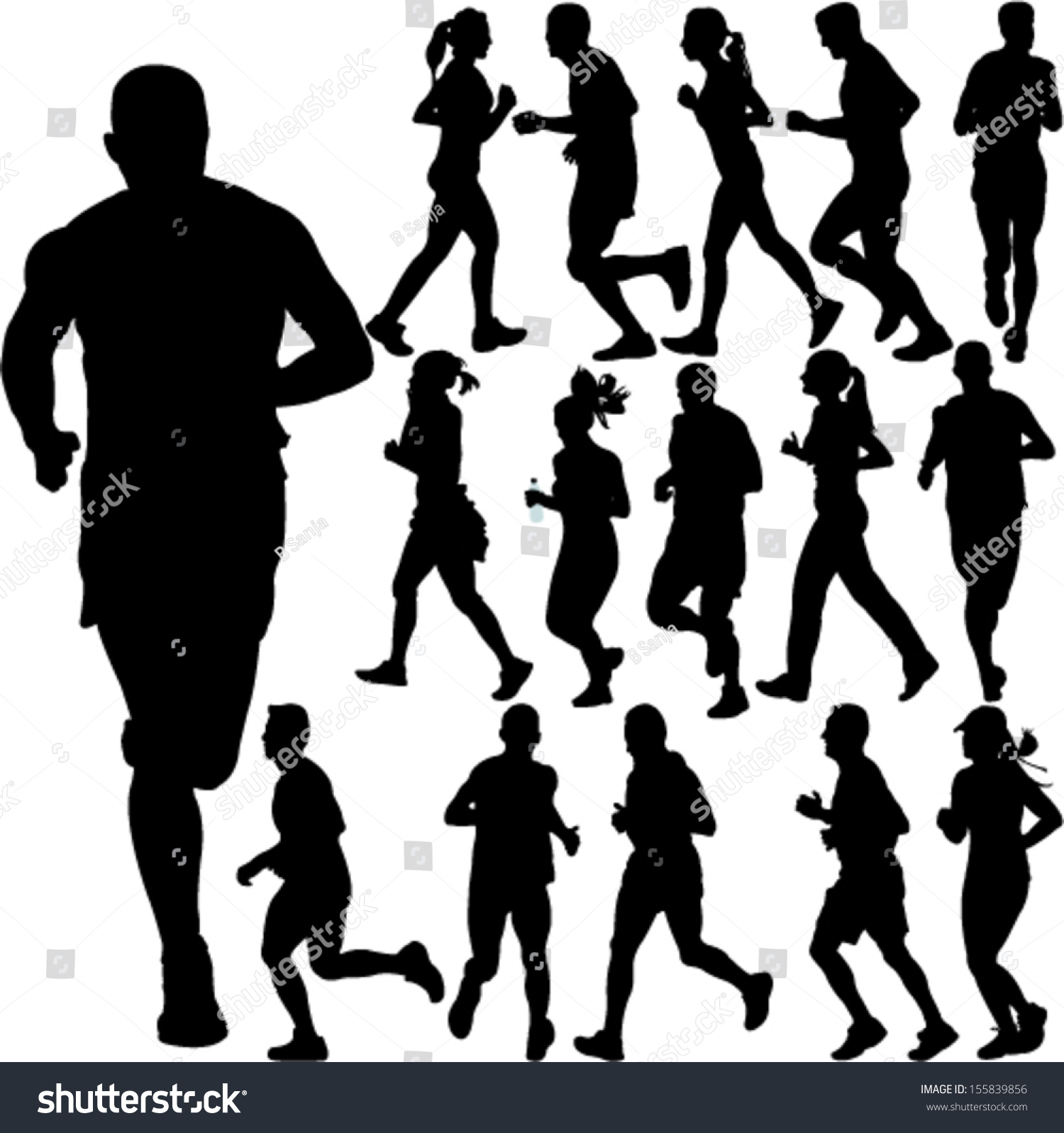 Running People Collection Vector Stock Vector 155839856 - Shutterstock