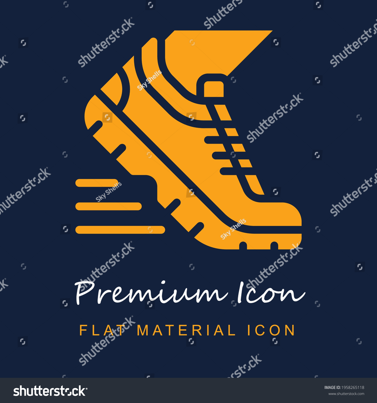 SVG of Running premium material ui ux isolated vector icon in navy blue and orange colors svg