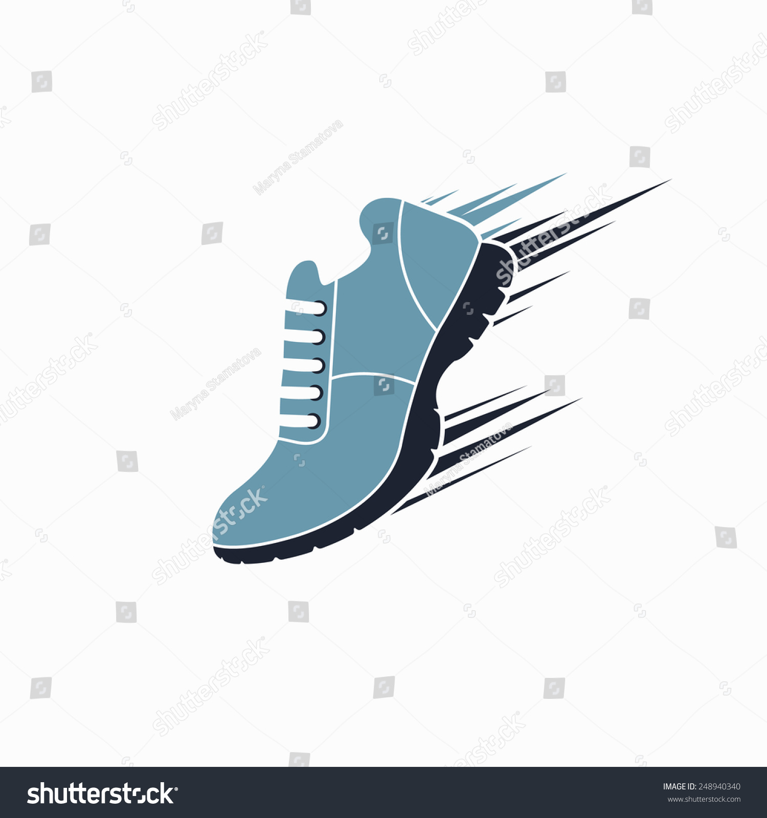 Running Shoe Icon. Isolated On White Background. Vector Illustration ...