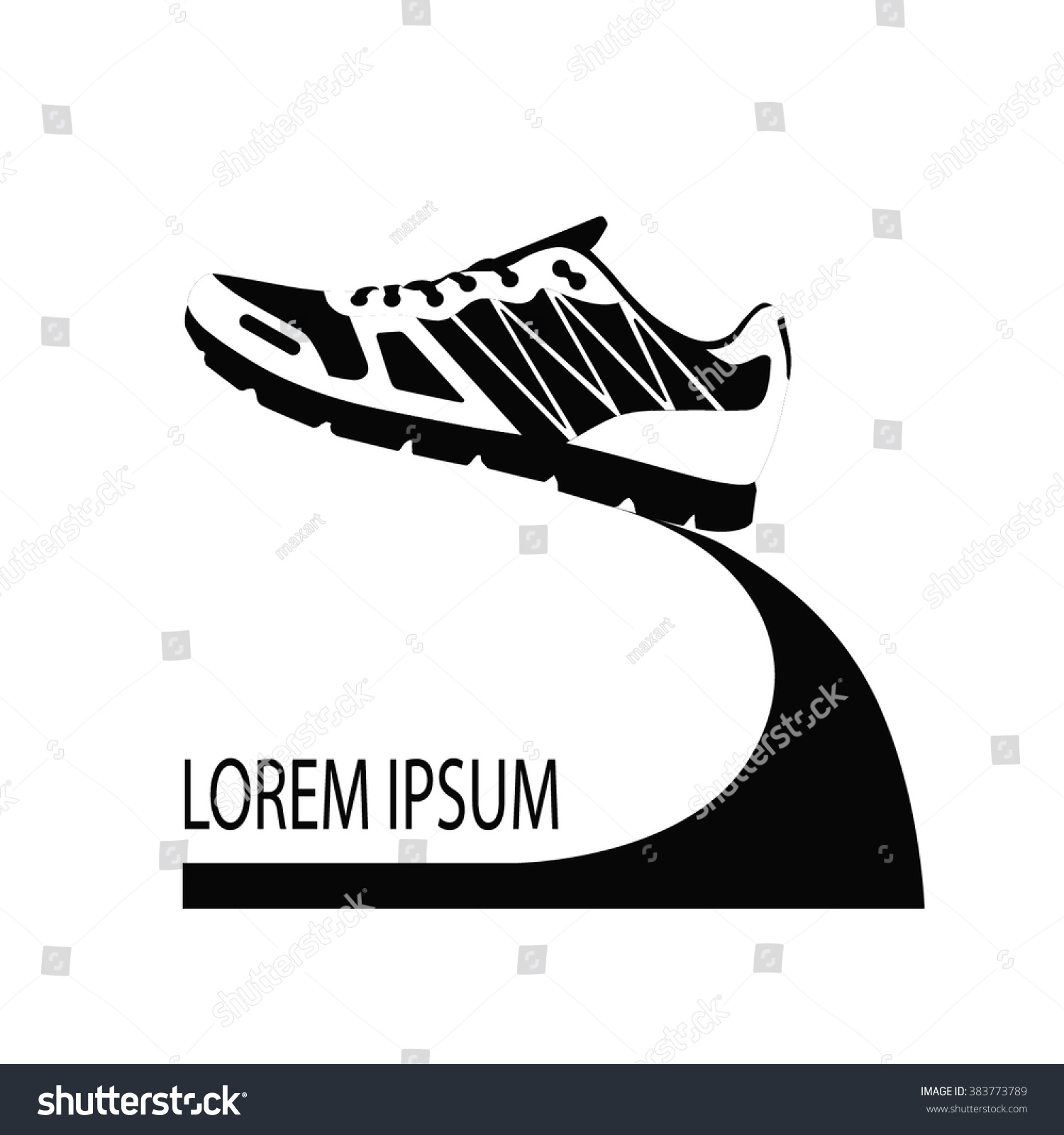 Running Shoe Icon On White Background Stock Vector (Royalty Free) 383773789