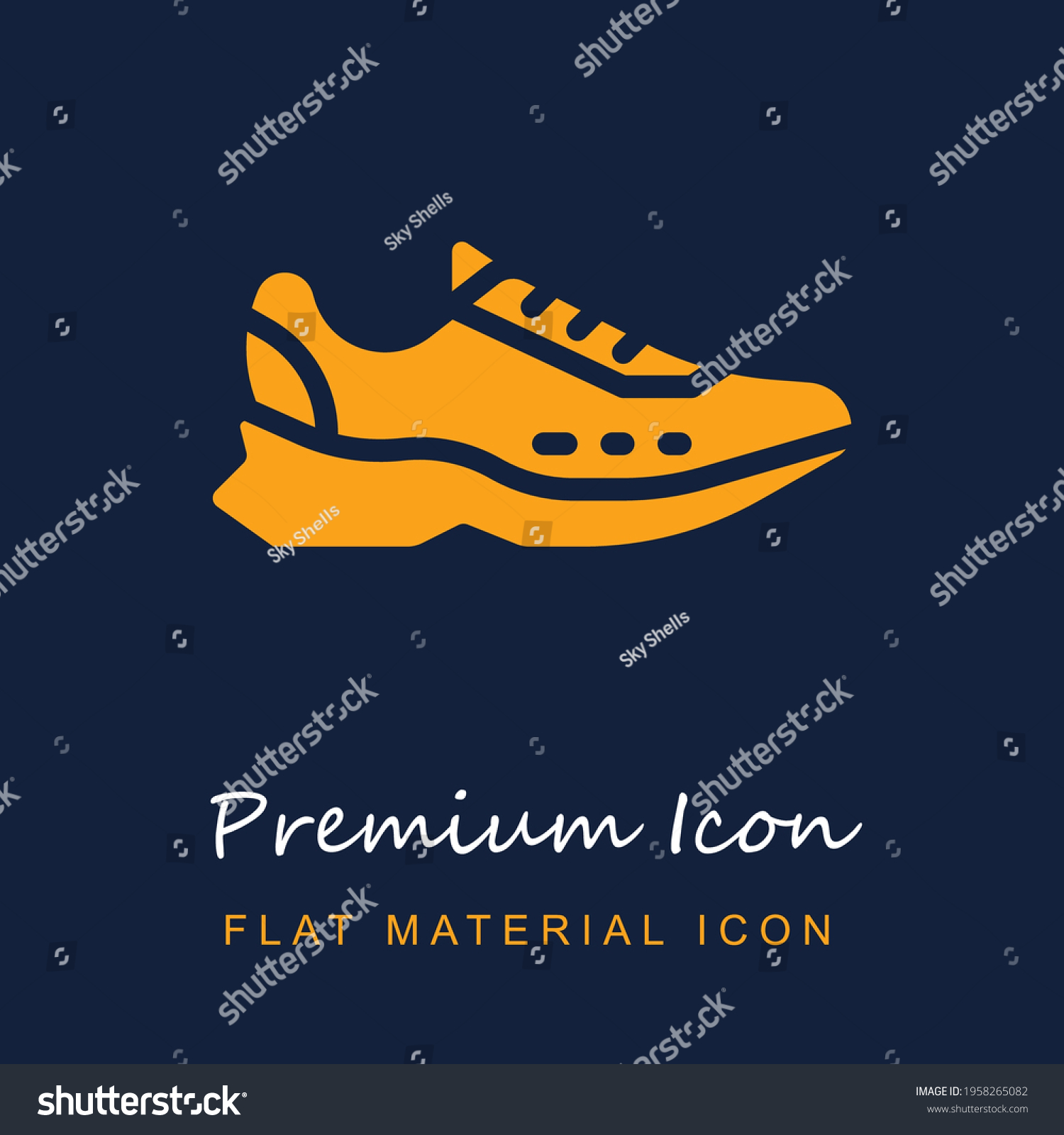 SVG of Running Shoes premium material ui ux isolated vector icon in navy blue and orange colors svg