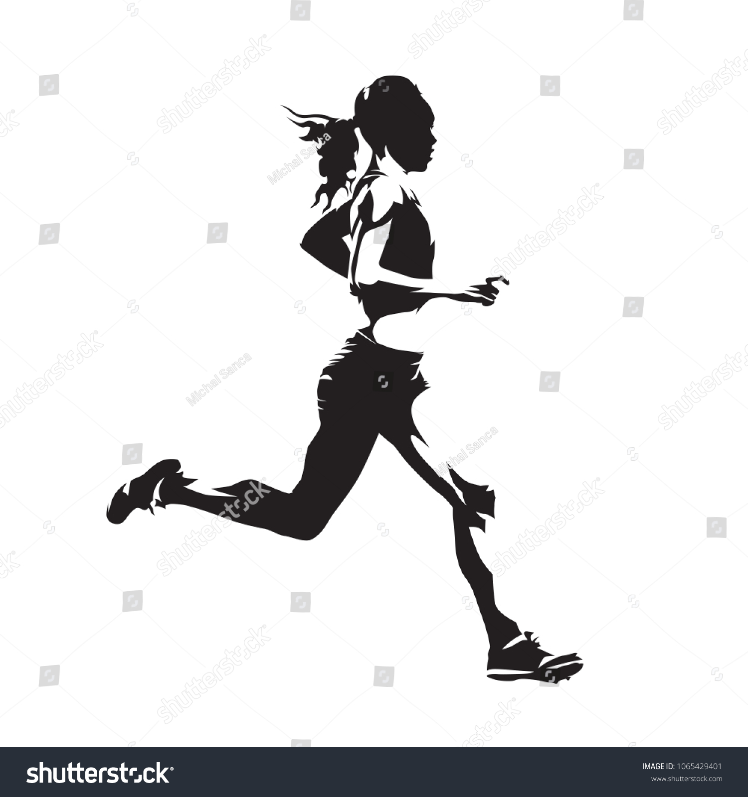 Running Woman Abstract Vector Silhouette Side Stock Vector Royalty Free 1065429401 0422