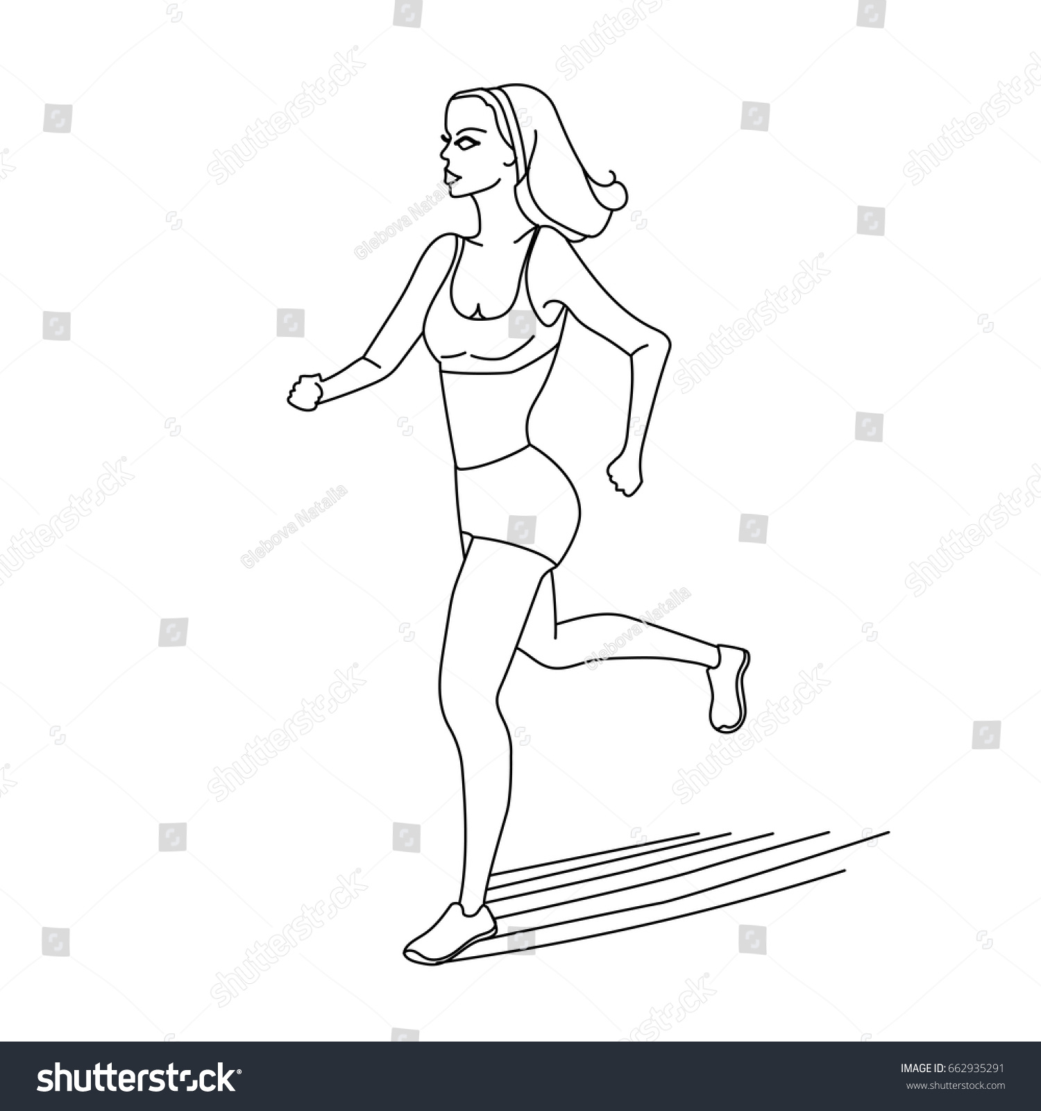 Running Woman Hand Drawn Sketch Vector Stock Vector (royalty Free 