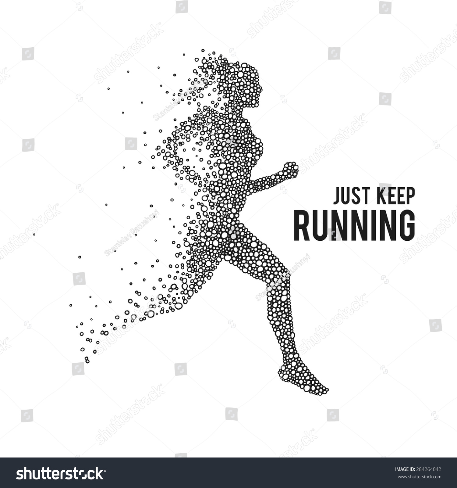 Running Woman Silhouette On White Background Stock Vector (Royalty Free ...