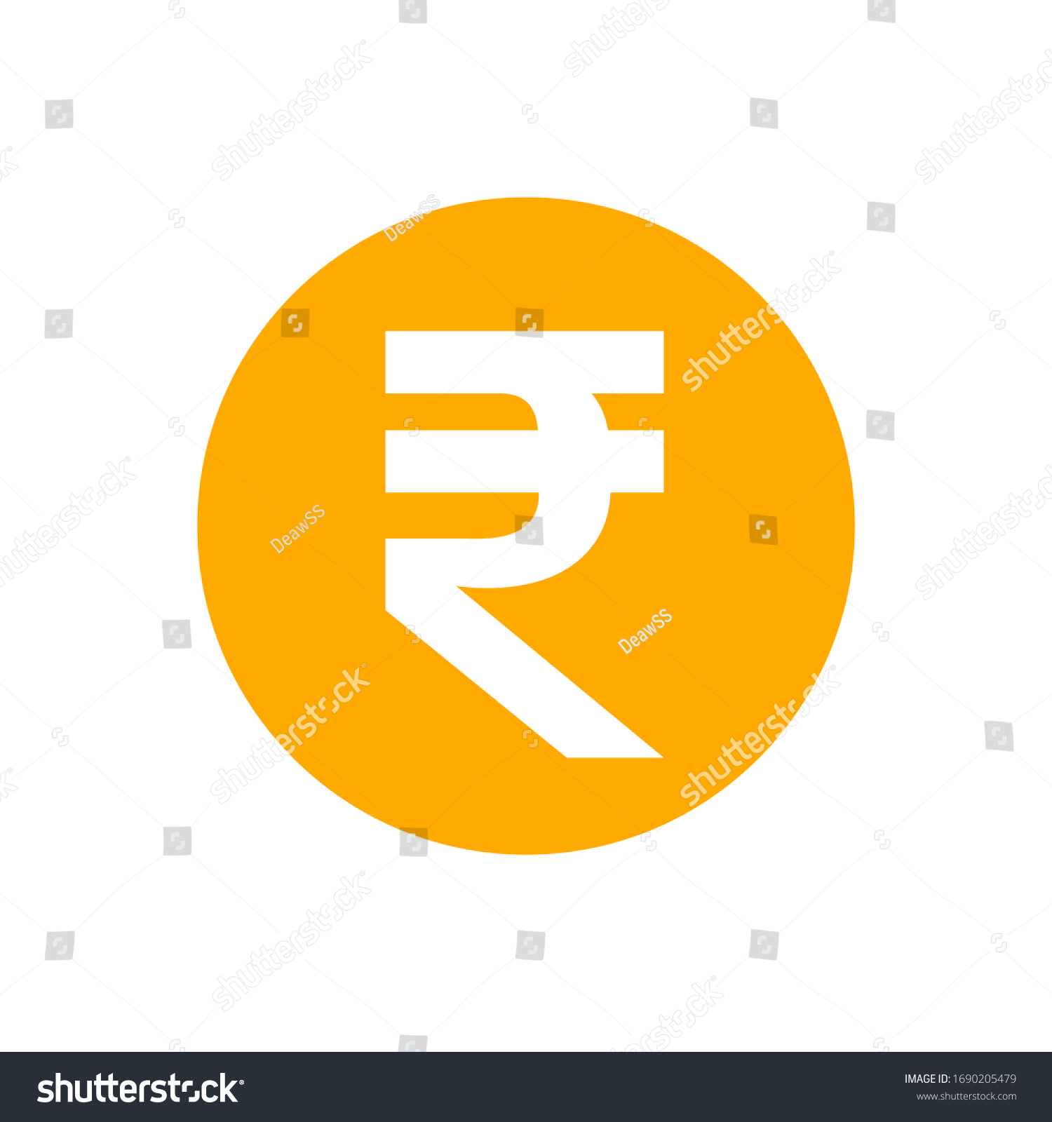 SVG of rupee currency coin orange for icon isolated on white, rupee money for app symbol, simple flat rupee money, currency digital rupee coin for financial concept, vector svg