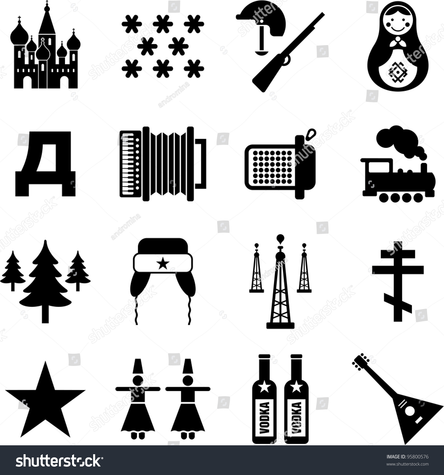 Russia Icons Stock Vector 95800576 - Shutterstock