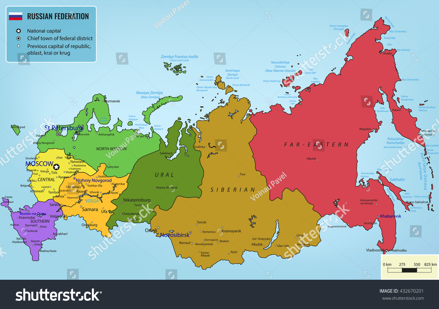 Russian Federation Map Selectable Territories Vector Stock Vector ...