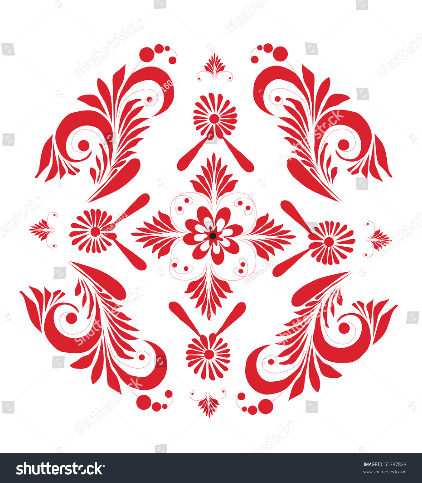 Russian Pattern Stock Vector 55387828 - Shutterstock