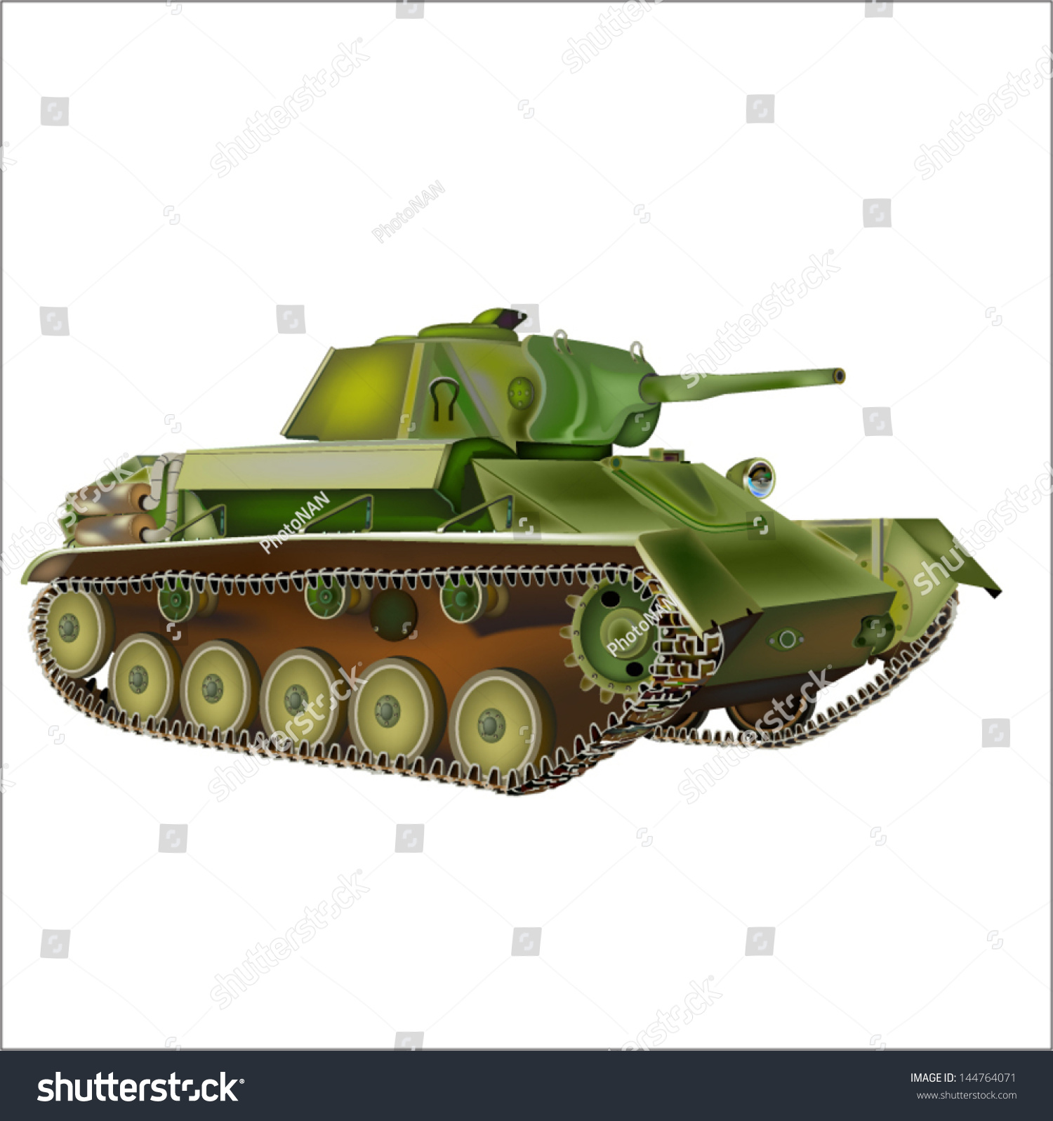 Russian Tank T 70 World War Stock Vector Royalty Free