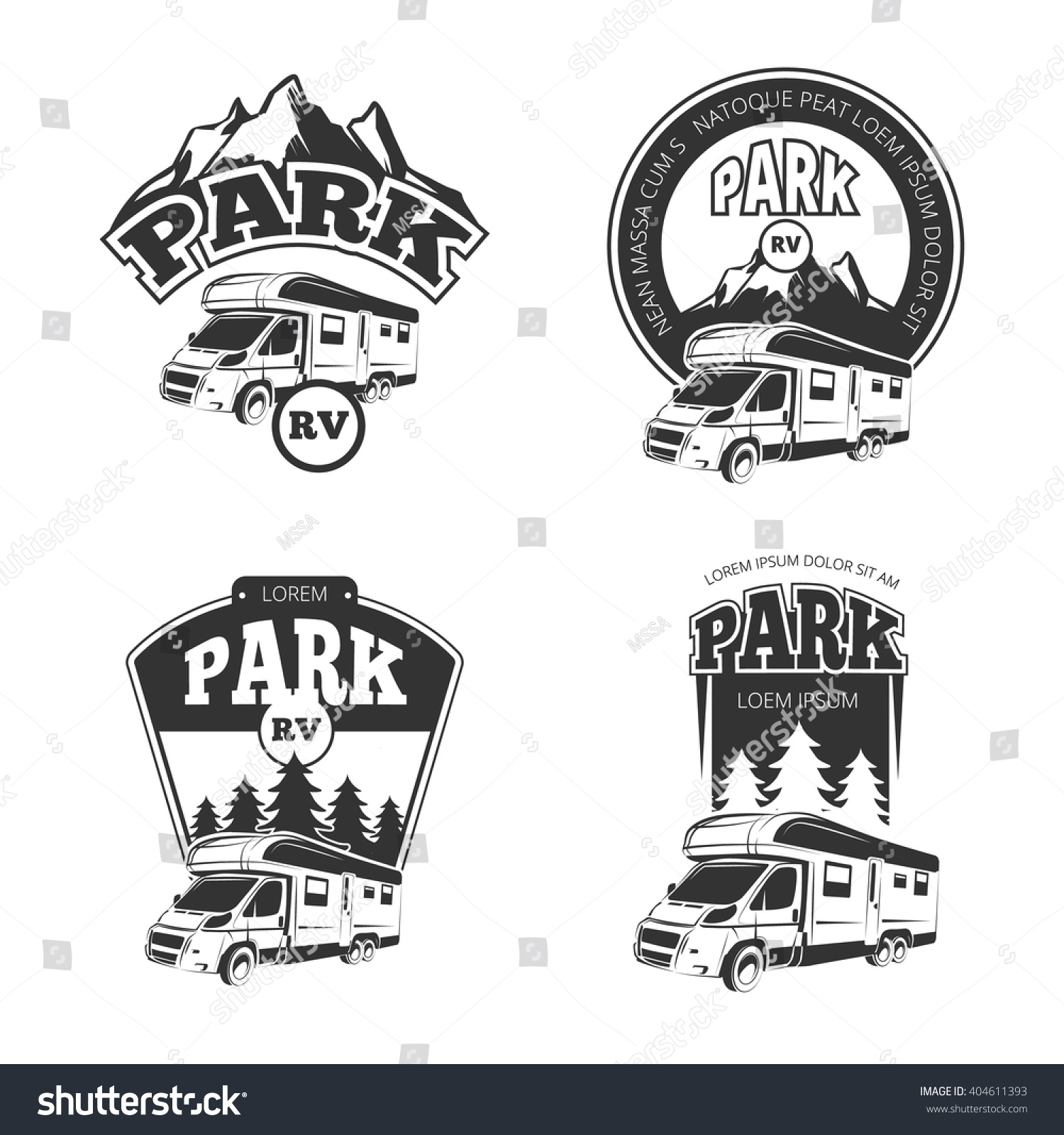 Rv Campers Emblems Labels Badges Logos Stock Vector 404611393 ...