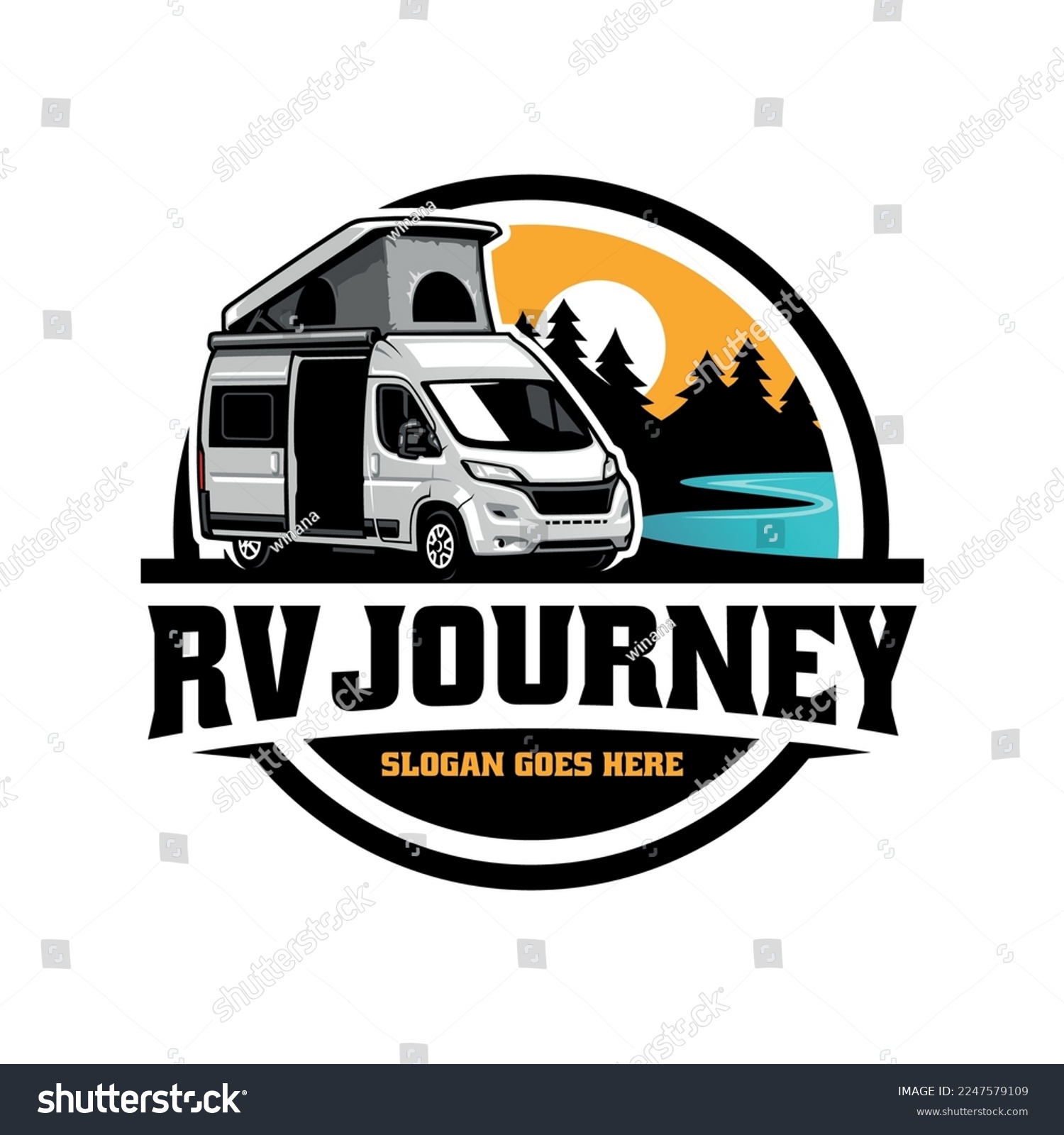SVG of RV camper car illustration logo vector svg