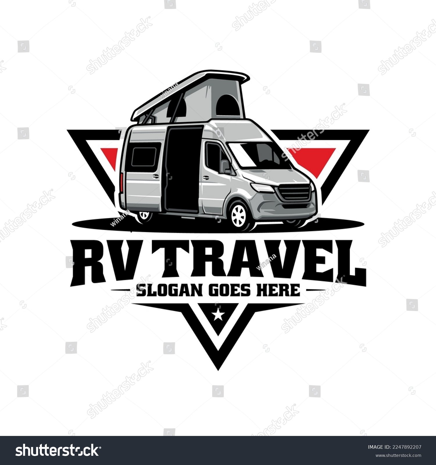 SVG of RV motor home camper car illustration logo vector svg
