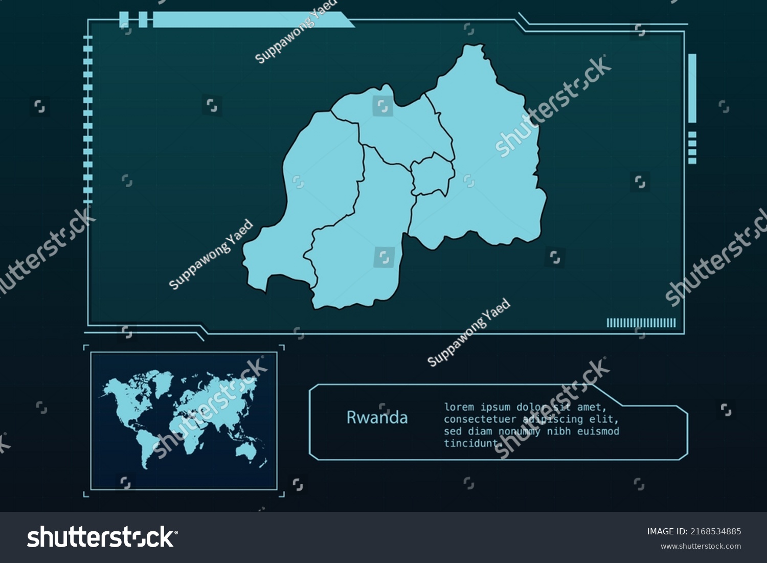 Rwanda Map Futuristic Infographic Map Element Stock Vector Royalty   Stock Vector Rwanda Map Futuristic Infographic Map Element Collection Background 2168534885 