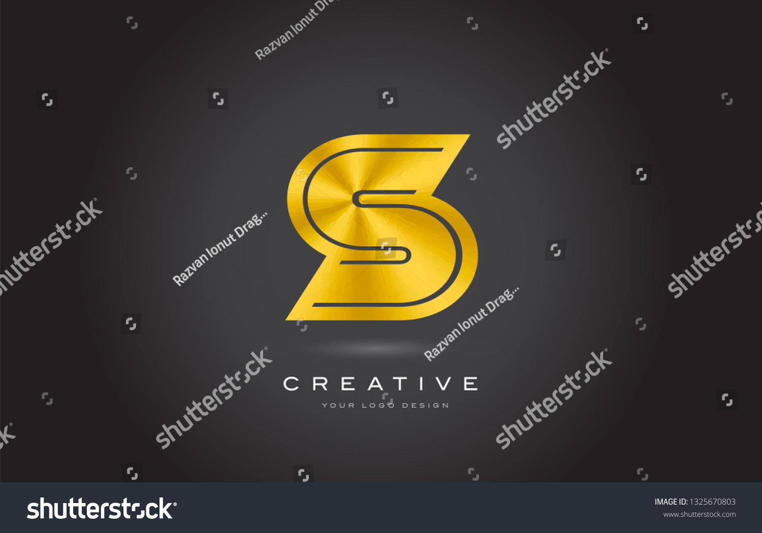 S Gold Letter Monogram Logo Design Stock Vector (Royalty Free ...