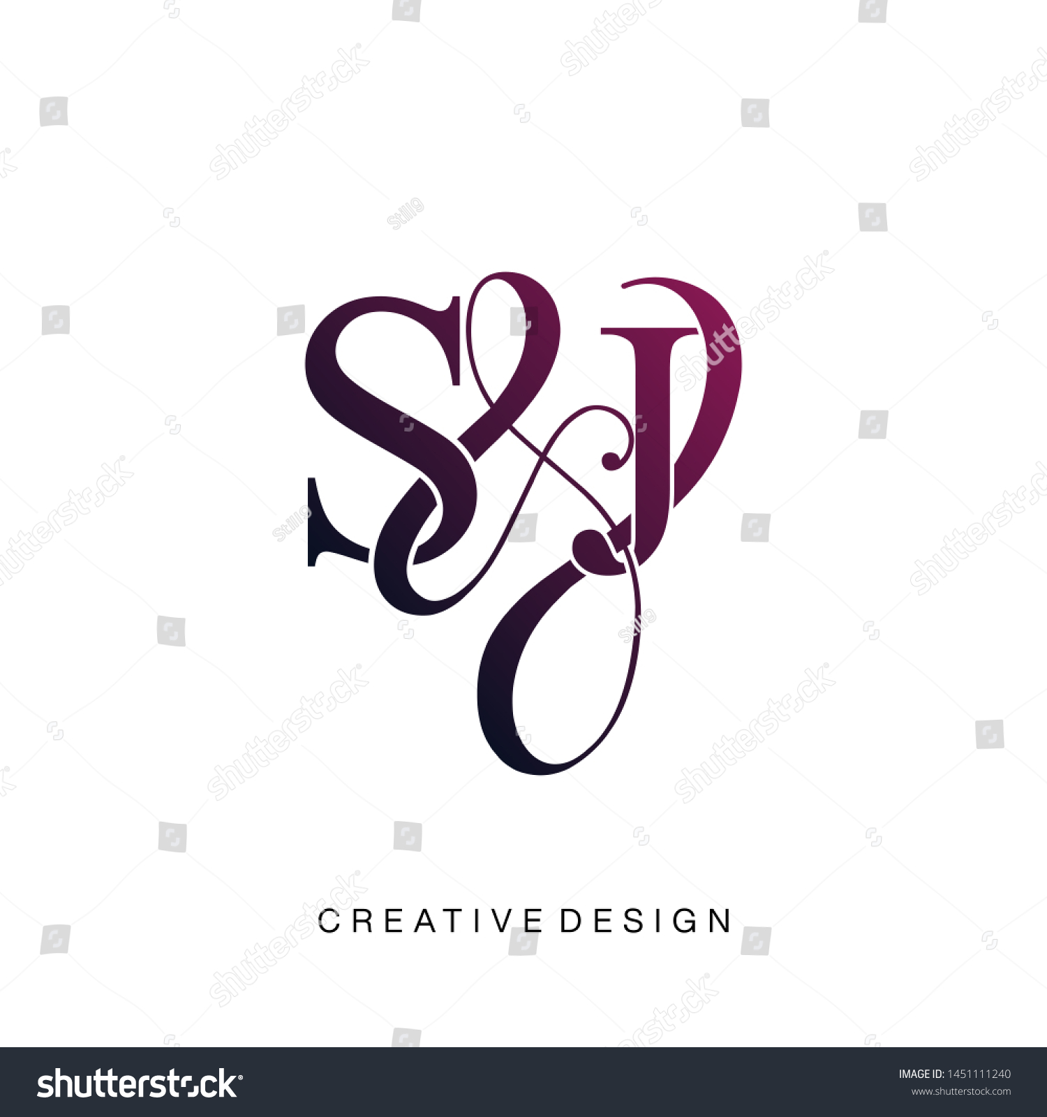 S J Sj Logo Initial Vector Stock Vector Royalty Free