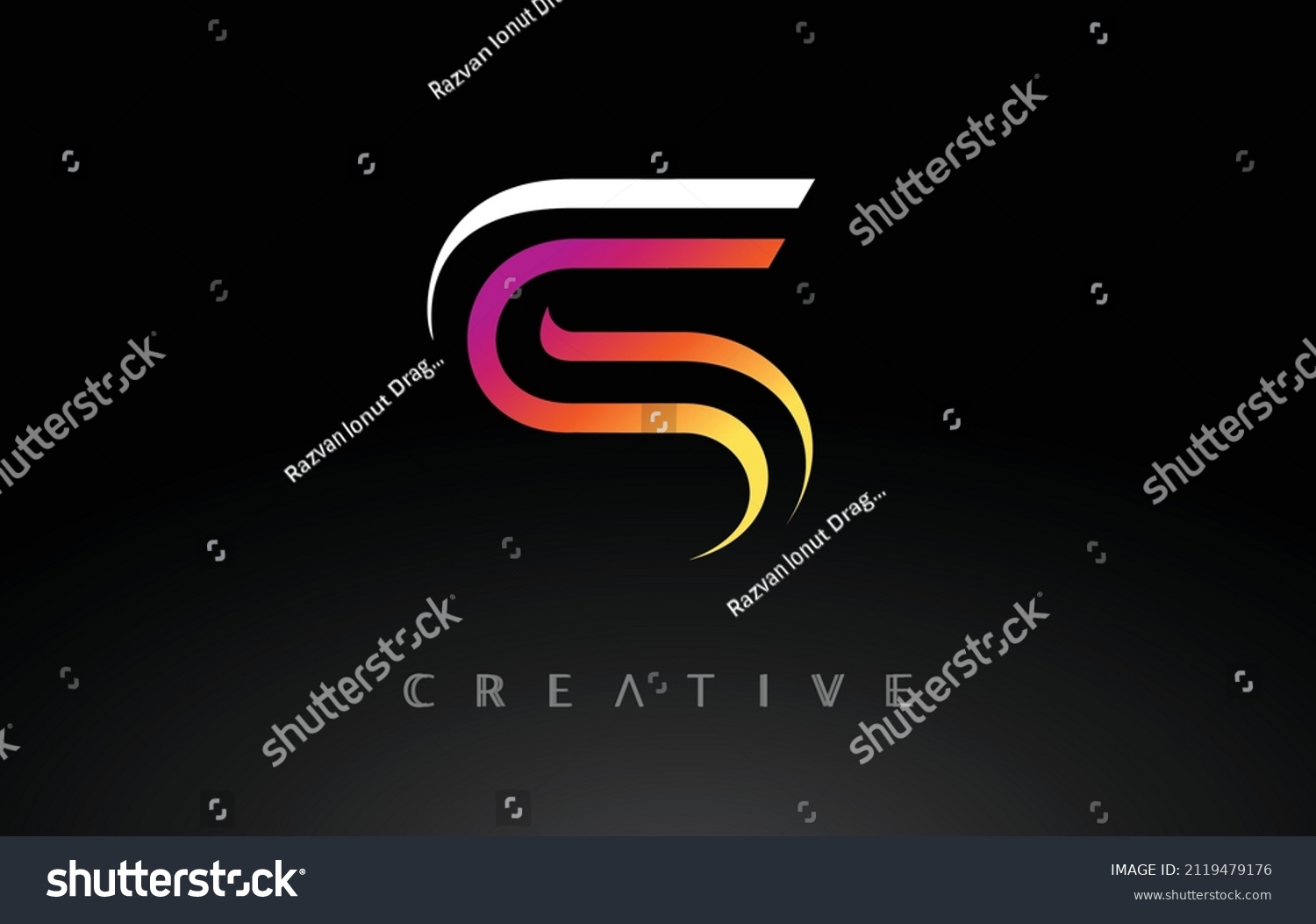 S Letter Design On Black Background Stock Vector (Royalty Free ...