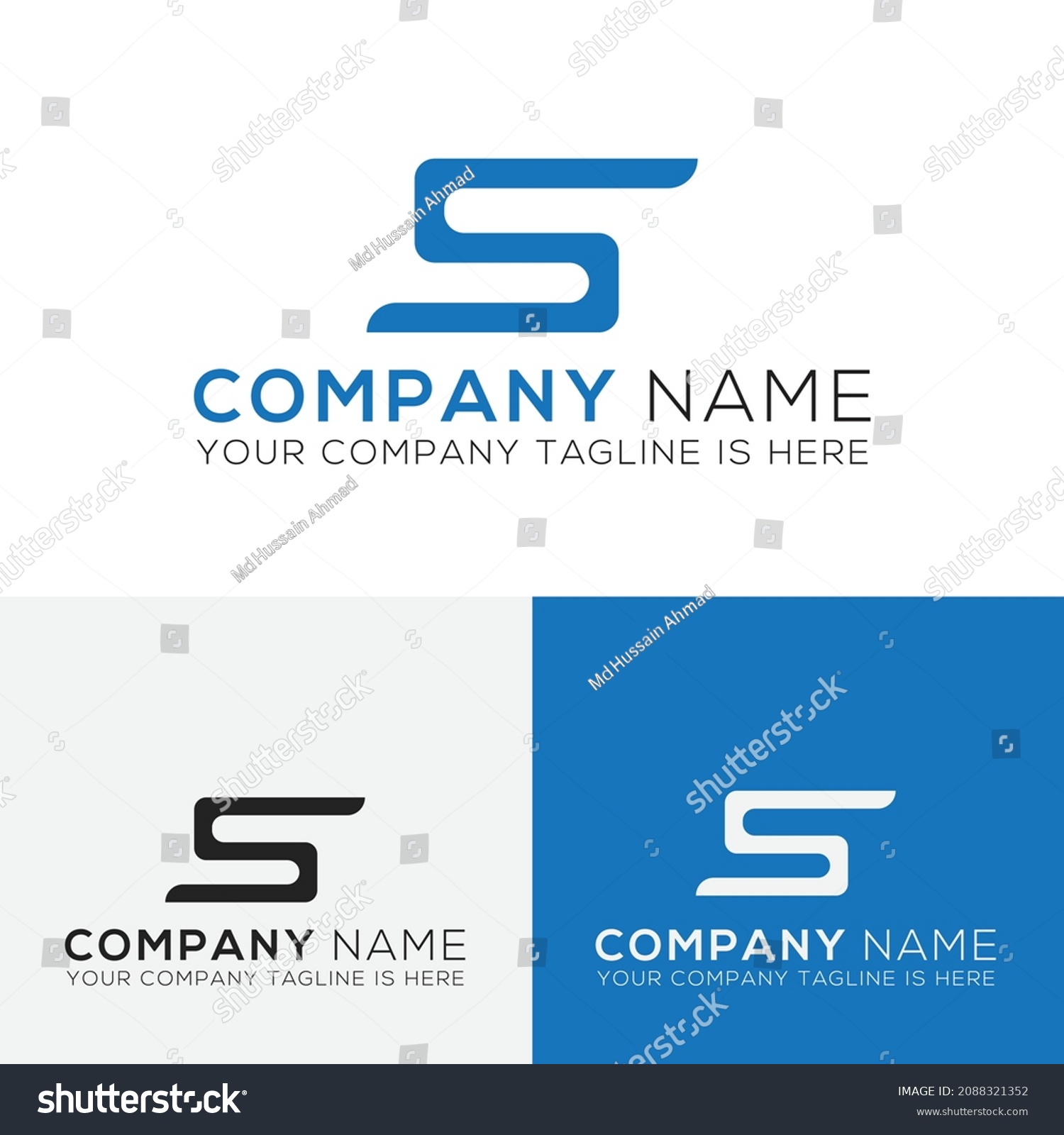 S Letter Minimal Logo Template Stock Vector (Royalty Free) 2088321352 ...