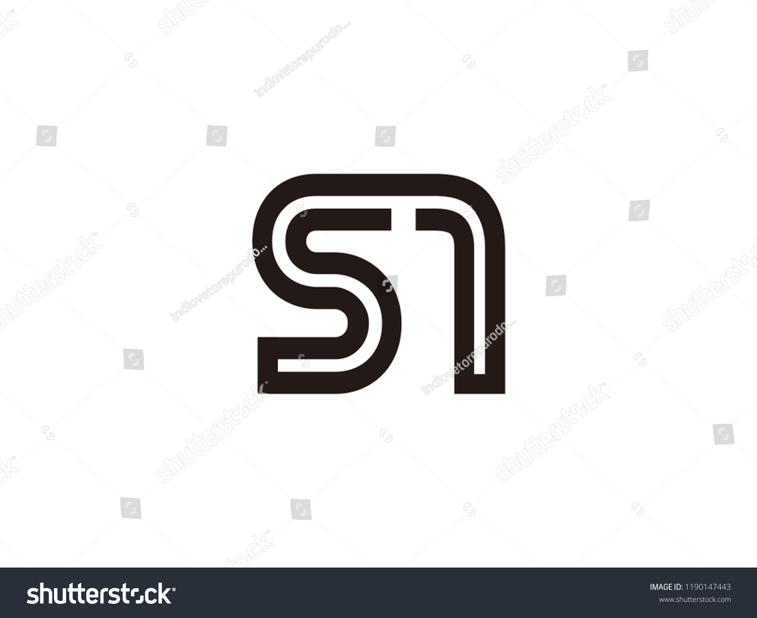 S1 Logo Combination Letters Numbers: vetor stock (livre de direitos ...