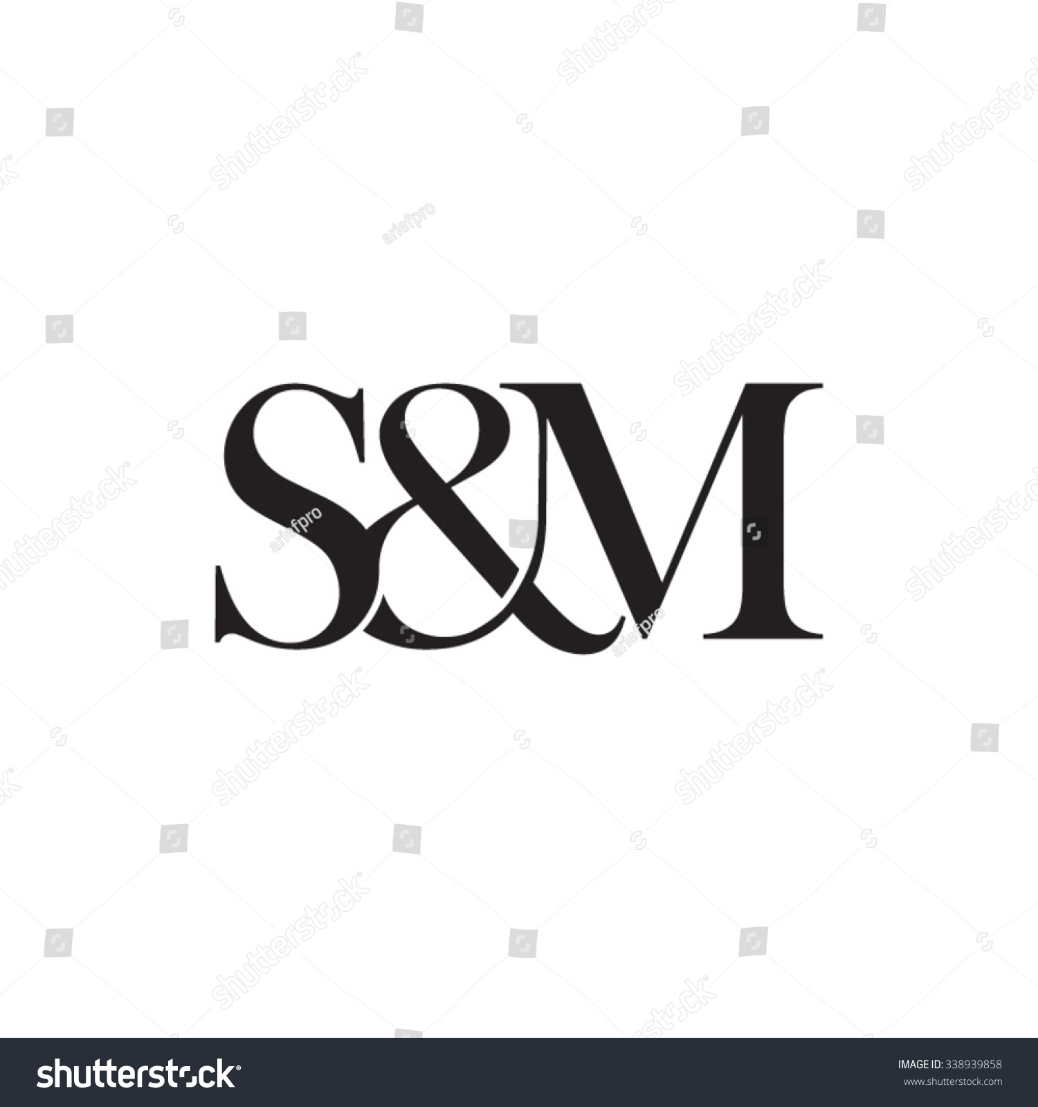 Sm Initial Logo Ampersand Monogram Logo Stock Vector Royalty Free