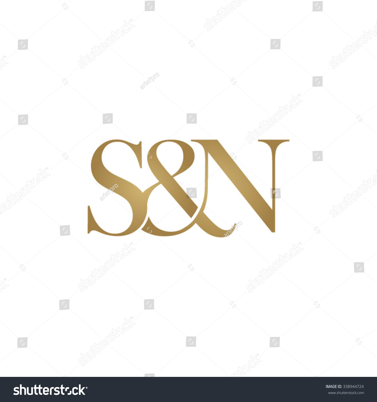 Sn Initial Logo Ampersand Monogram Golden Stock Vector 338944724 ...