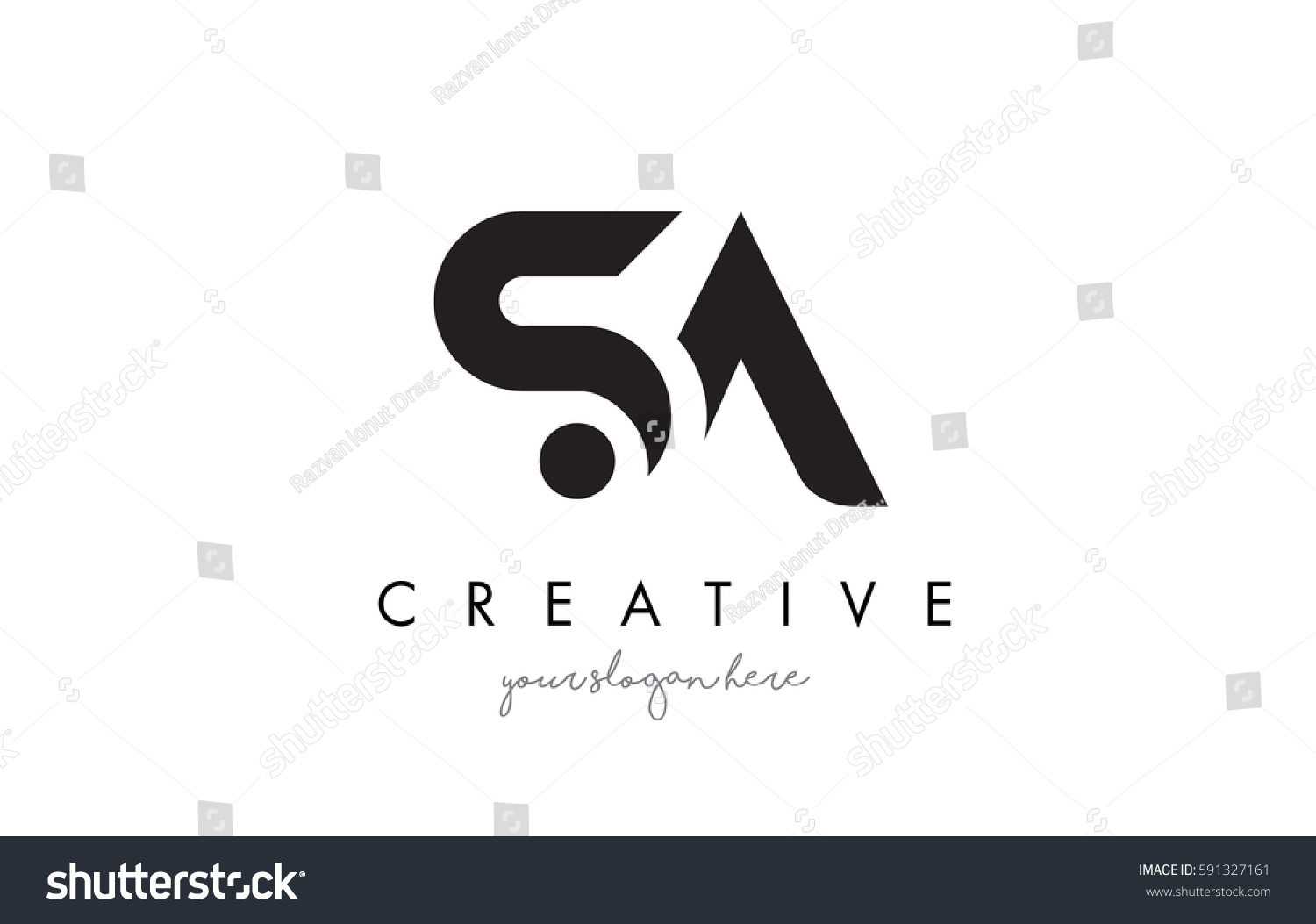 Sa Letter Logo Design Creative Modern Stock Vector Royalty Free