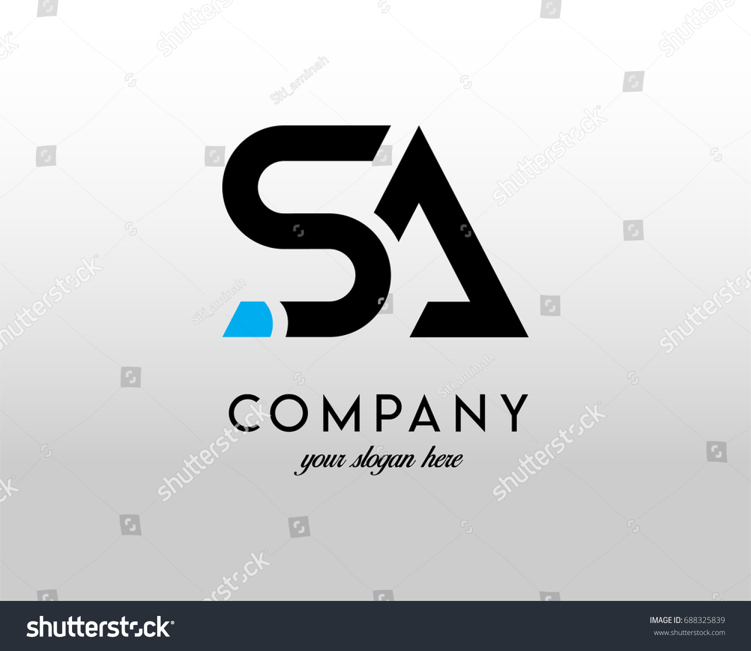 Sa Logo Letter Design Vector Blue Stock Vector Royalty Free 659
