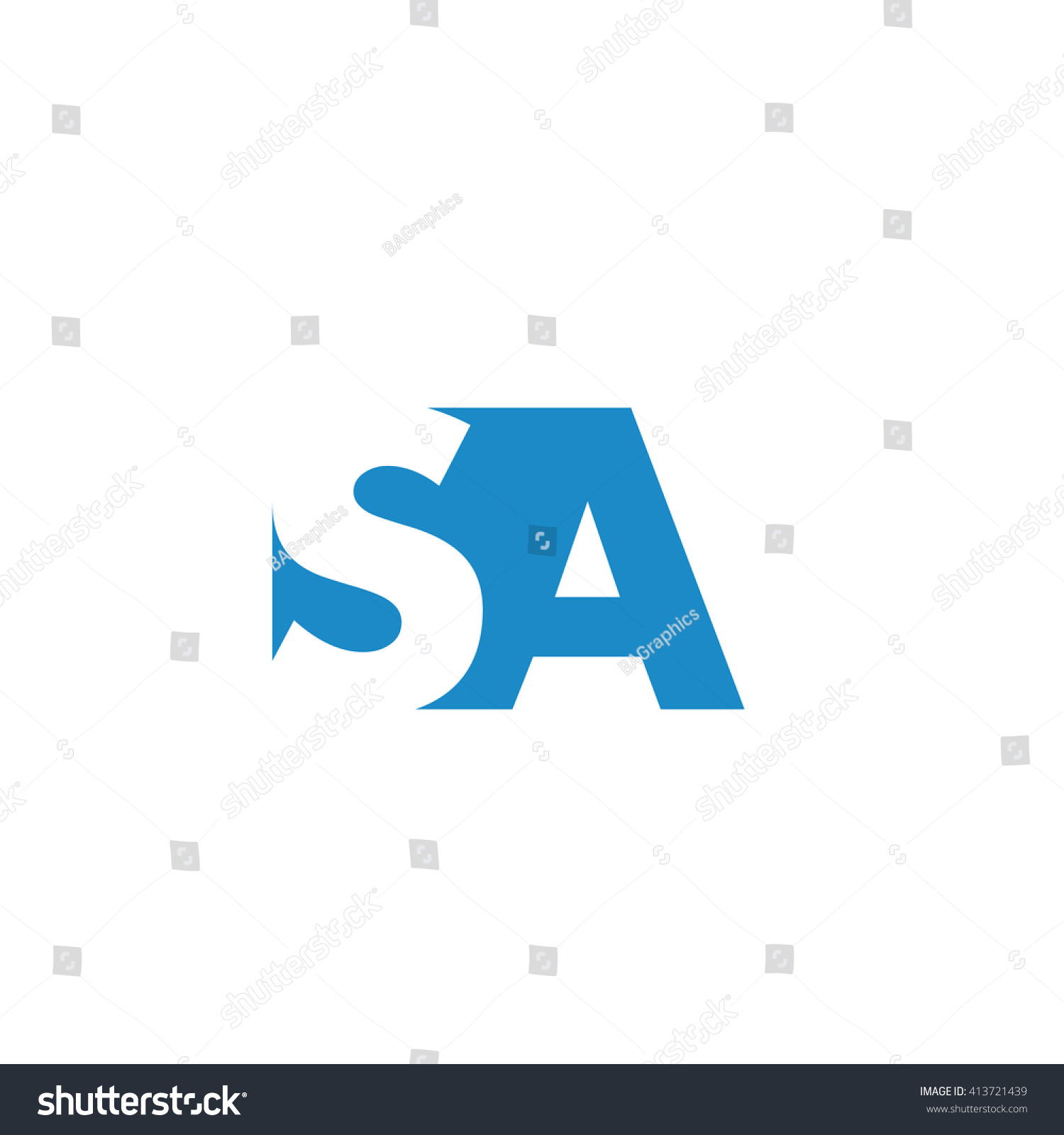 Sa Logo Vector Graphic Branding Letter Stock Vector Royalty Free