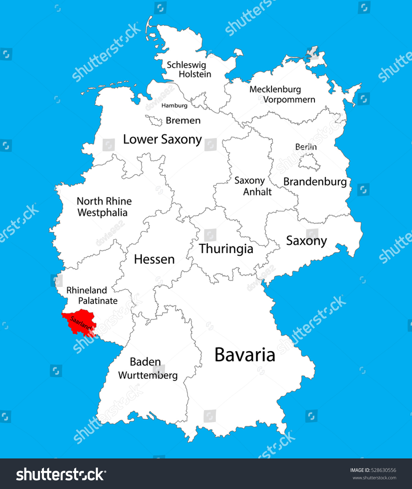 Saarland State Map Germany Vector Map: Vector Có Sẵn (miễn Phí Bản ...