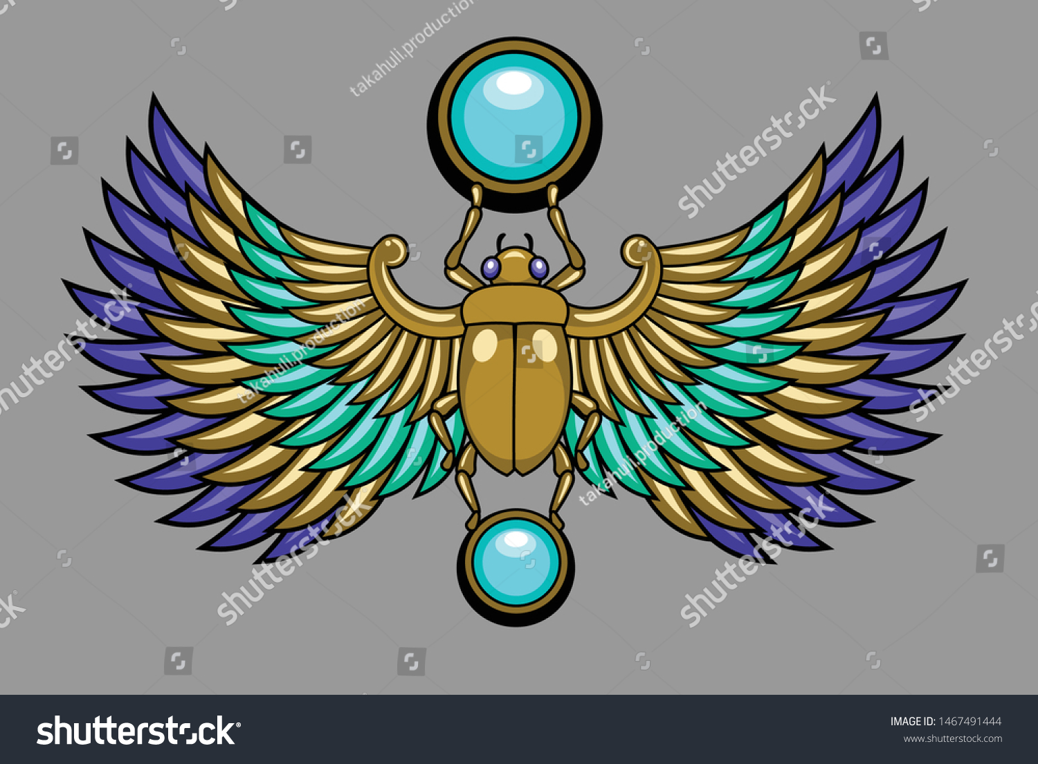 SVG of Sacred egyptian symbol - scarab beetle, vector graphics svg