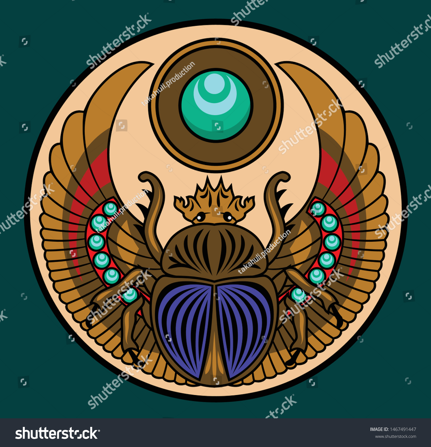 SVG of Sacred egyptian symbol - scarab beetle, vector graphics svg