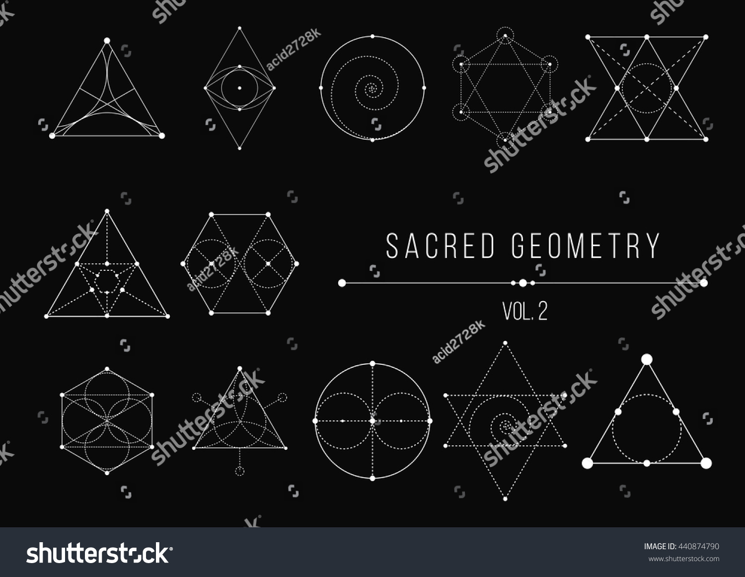 Sacred Geometry Bundle. Vector Illustration - 440874790 : Shutterstock