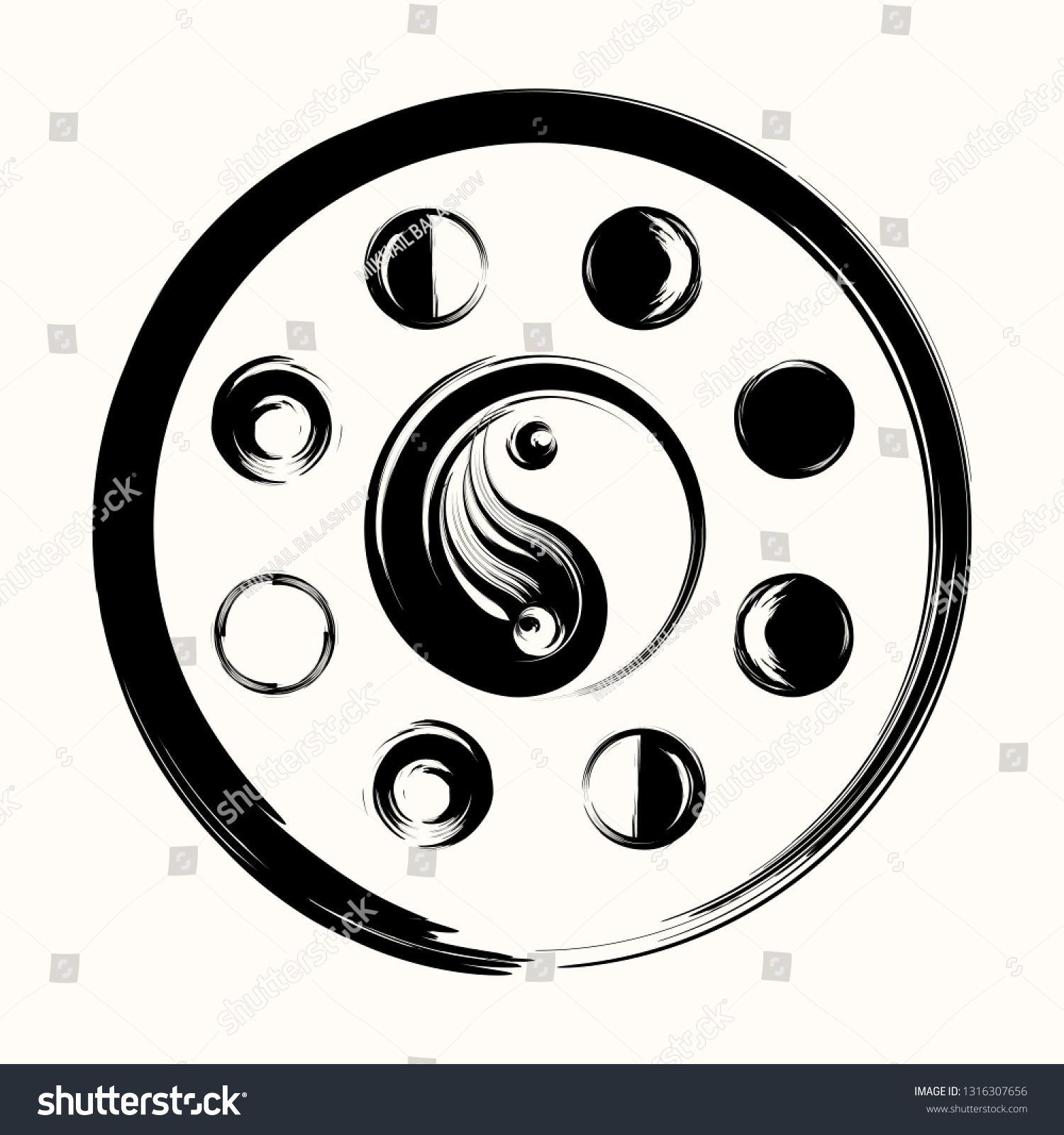 Sacred Geometry Hand Drawn Yin Yang Stock Vector Royalty Free Sacred Geometry Hand Drawn Yin Yang Stock Vector Royalty Free