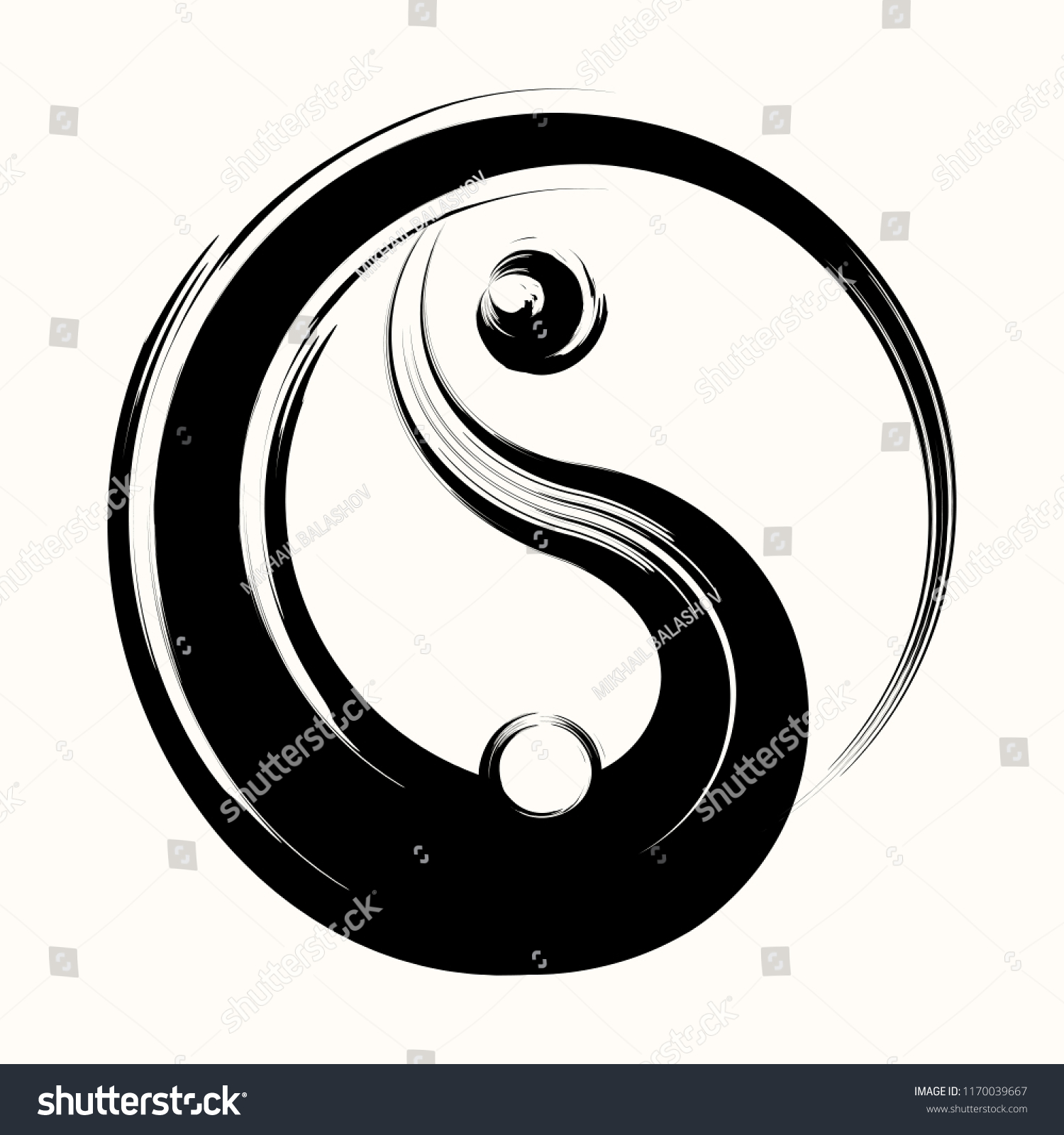 SVG of Sacred geometry. Hand drawn yin yang symbol of harmony and balance, vector design element. Asian icon. Black and white. Beginning. Grunge style. Vector illustration. svg