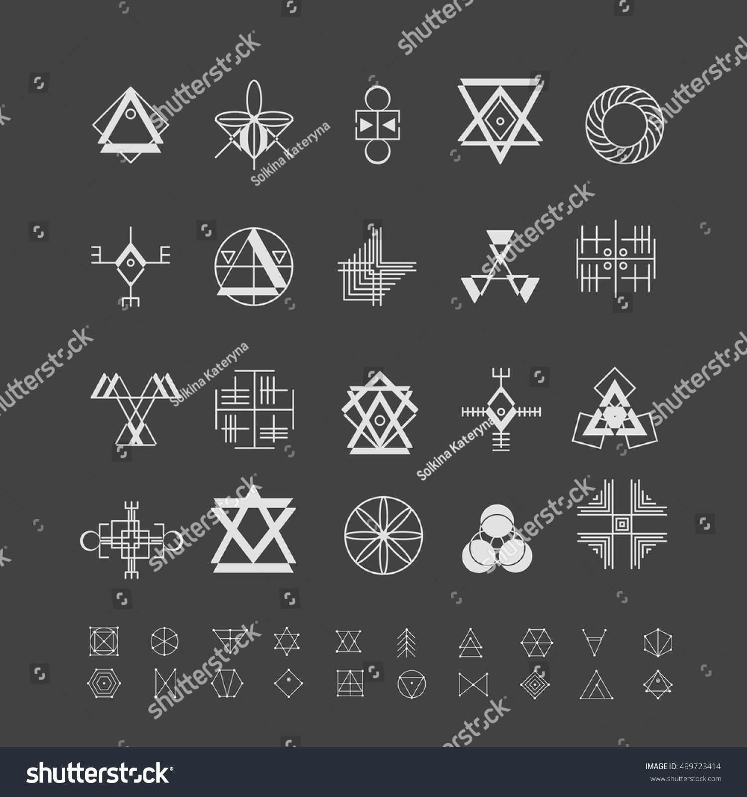 Sacred Geometry Set Minimal Geometric Shapes Stock Vector 499723414 ...