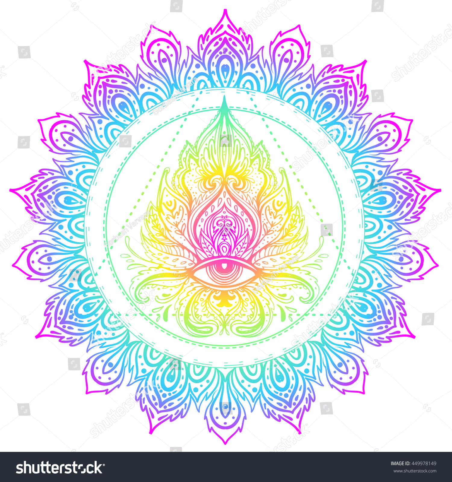 Sacred Geometry Symbol All Seeing Eye Stock Vector (Royalty Free ...