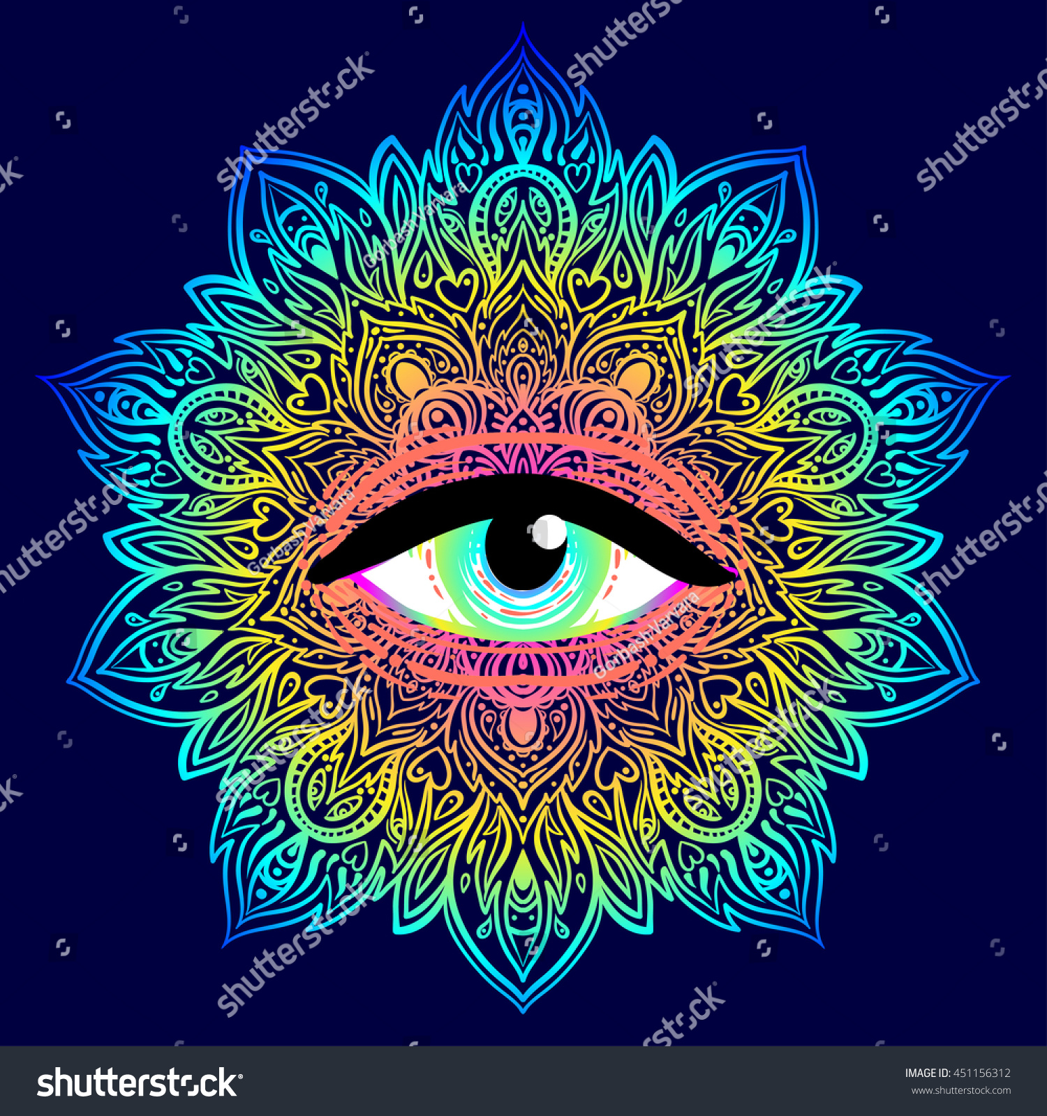 Sacred Geometry Symbol All Seeing Eye Stock Vector 451156312 Shutterstock